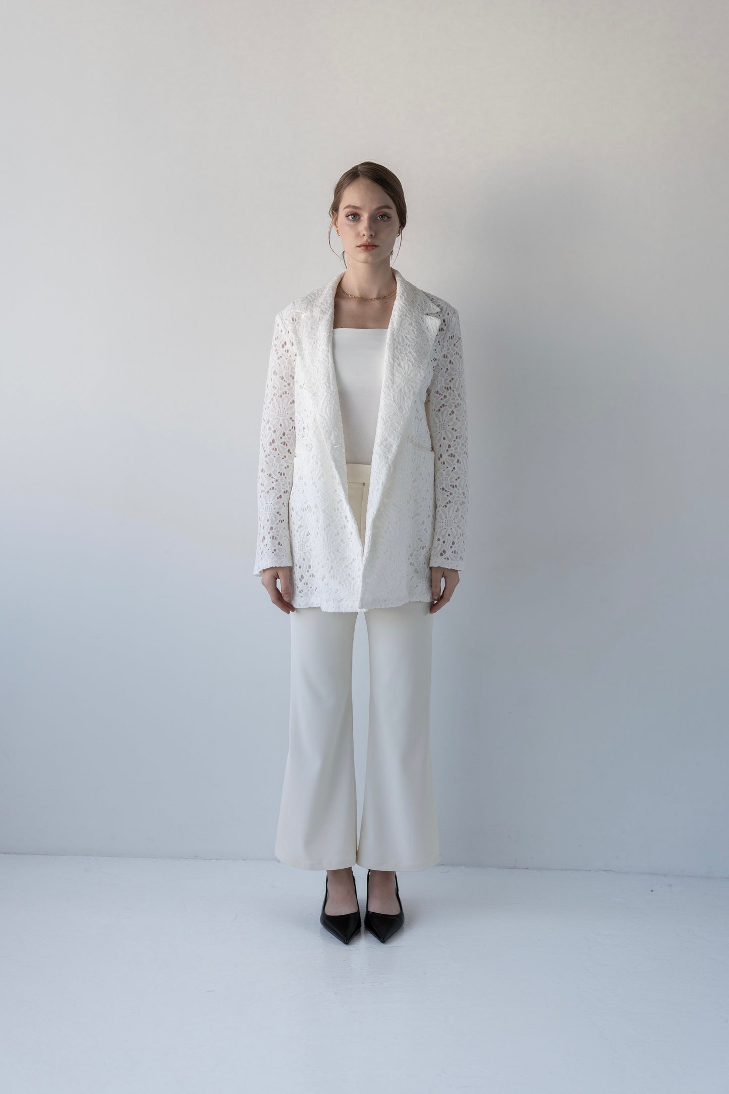 flower lace tailored  jacket