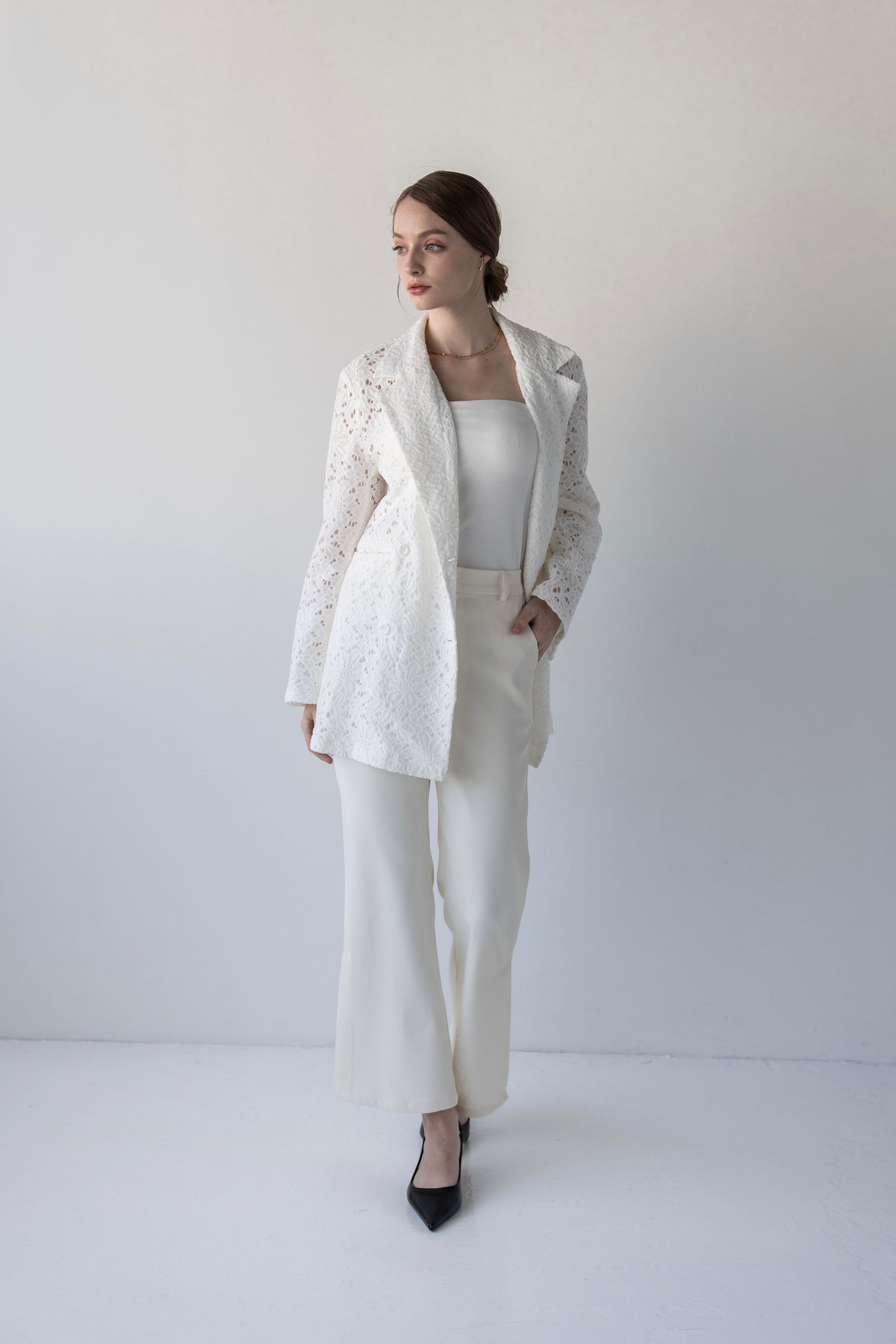 flower lace tailored  jacket