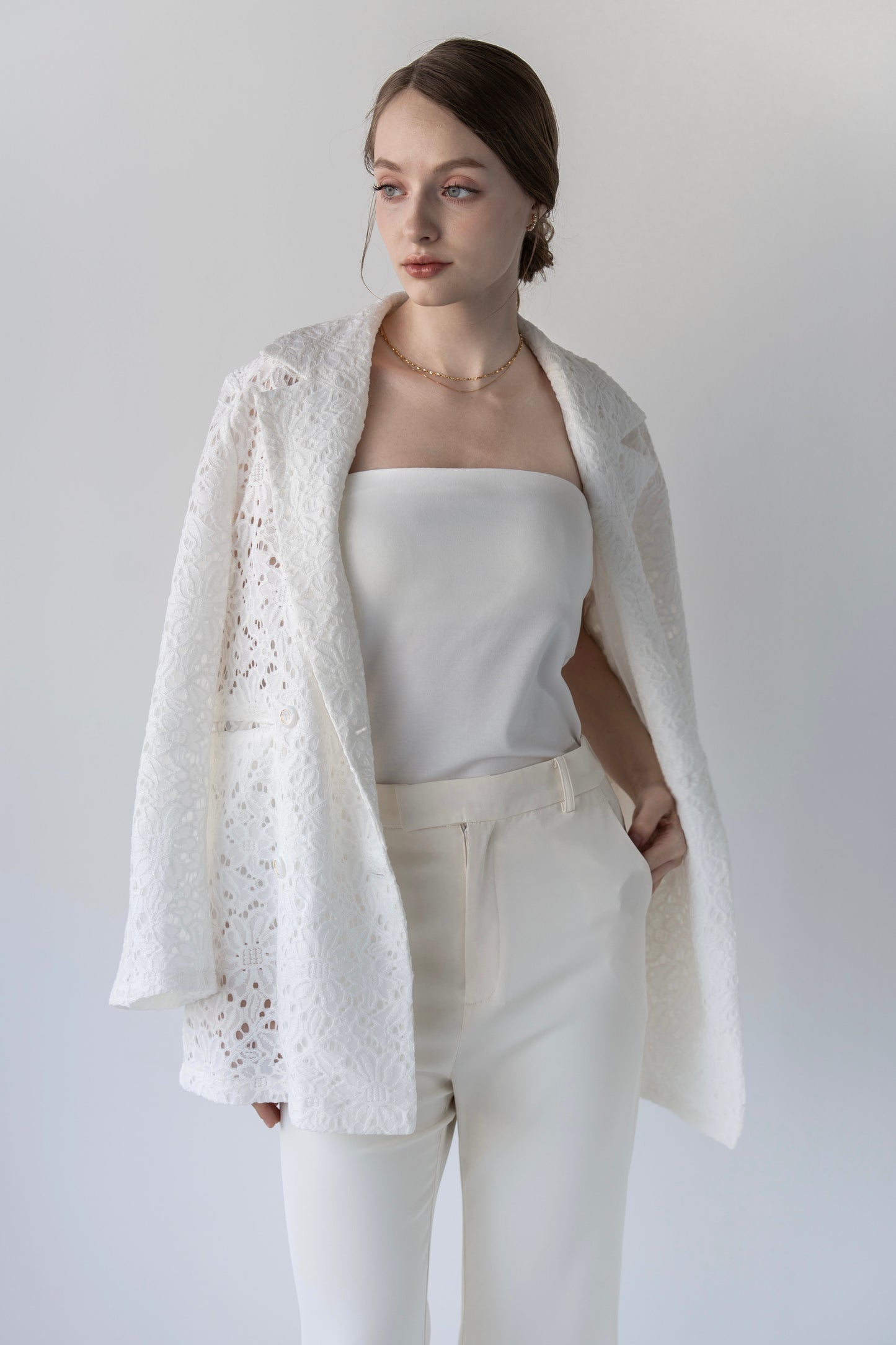flower lace tailored  jacket