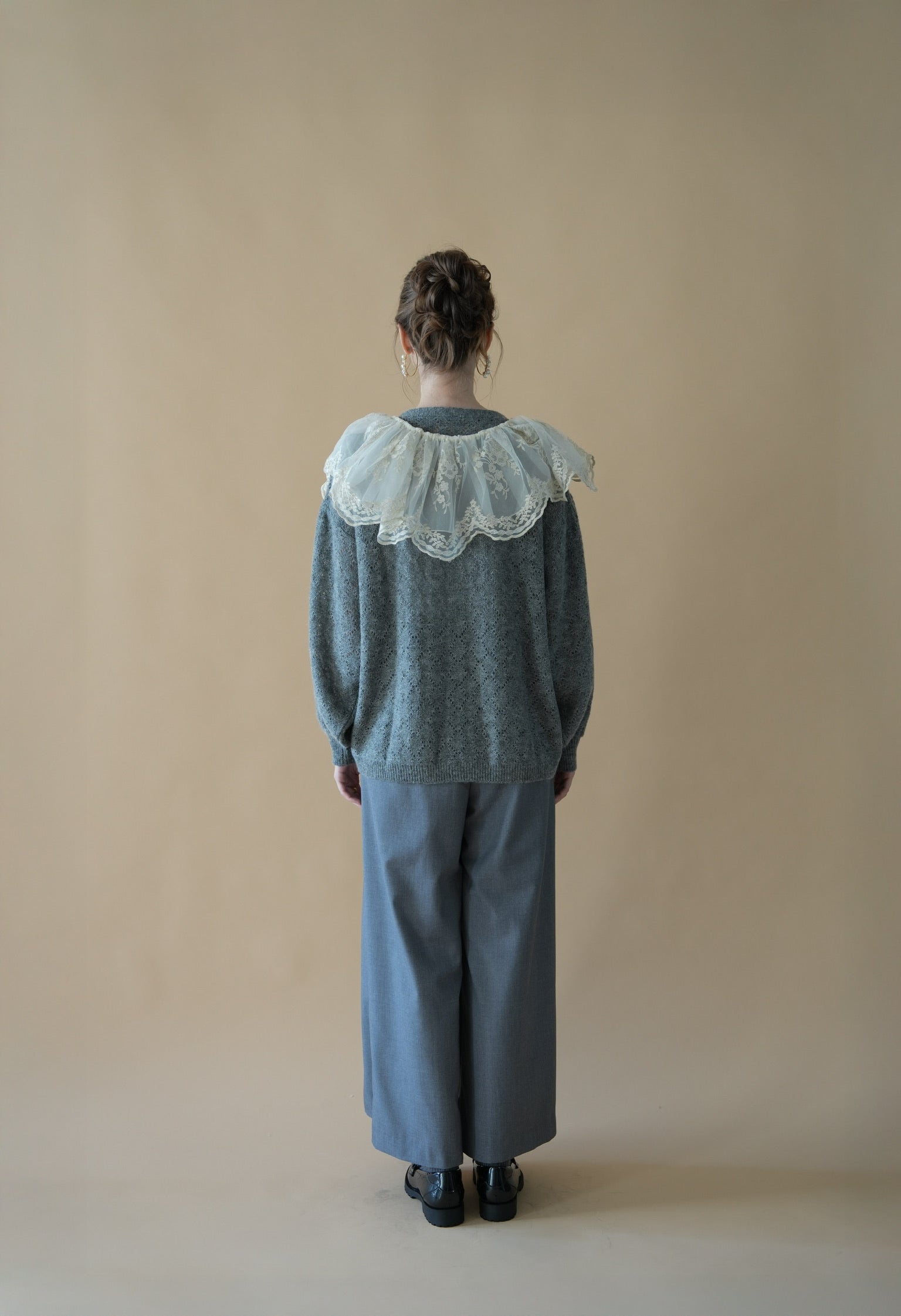 sheer frill knit cardigan – Acka online store