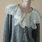 sheer frill knit cardigan
