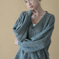 sheer frill knit cardigan