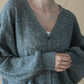 sheer frill knit cardigan