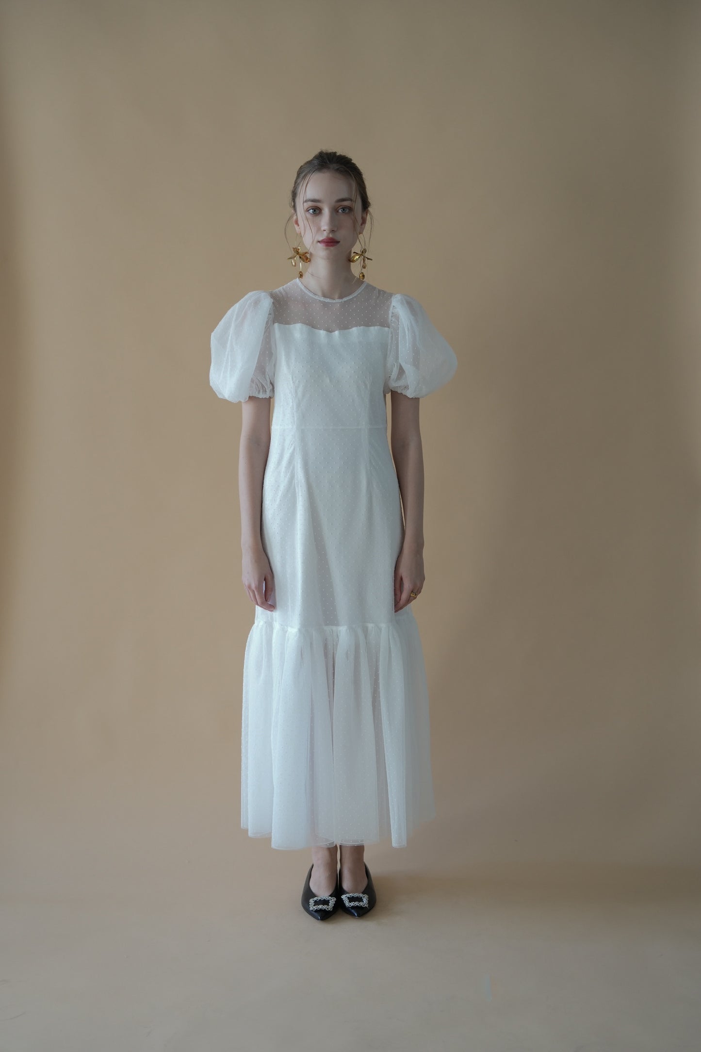 tulle dot mermaid dress