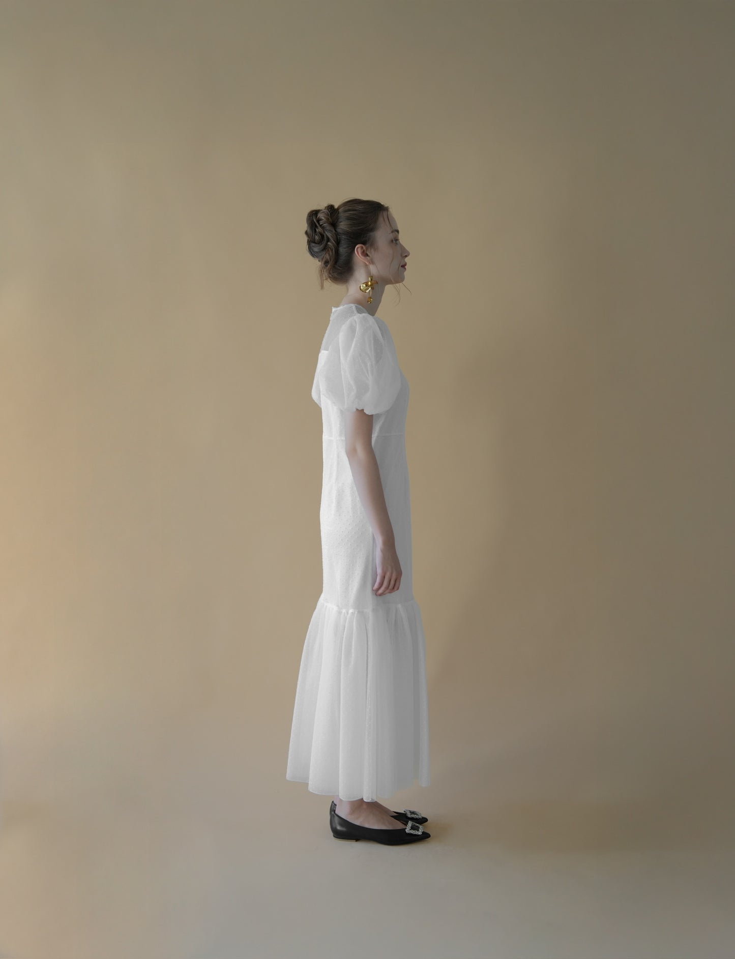 tulle dot mermaid dress