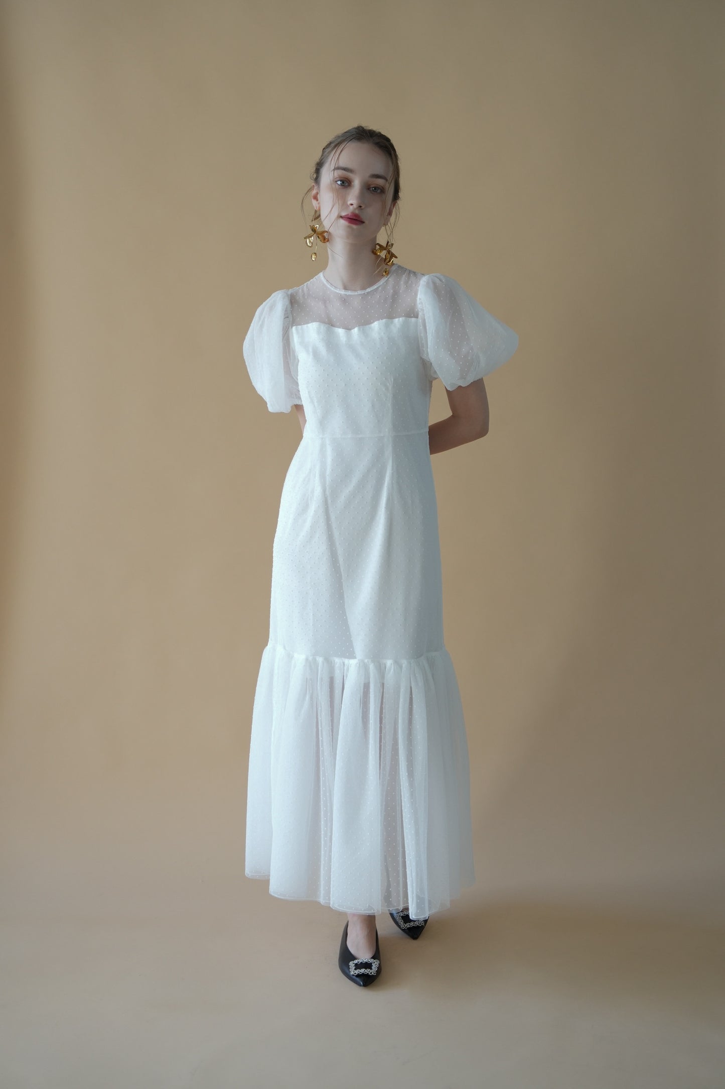 tulle dot mermaid dress