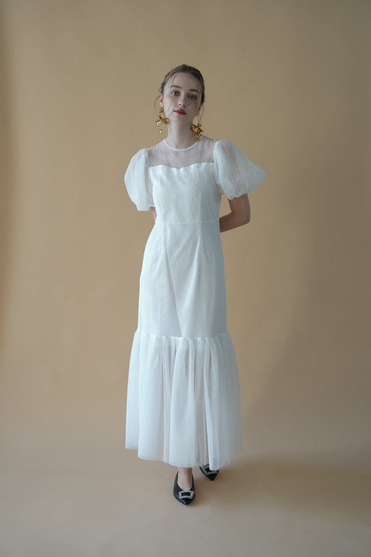 tulle dot mermaid dress