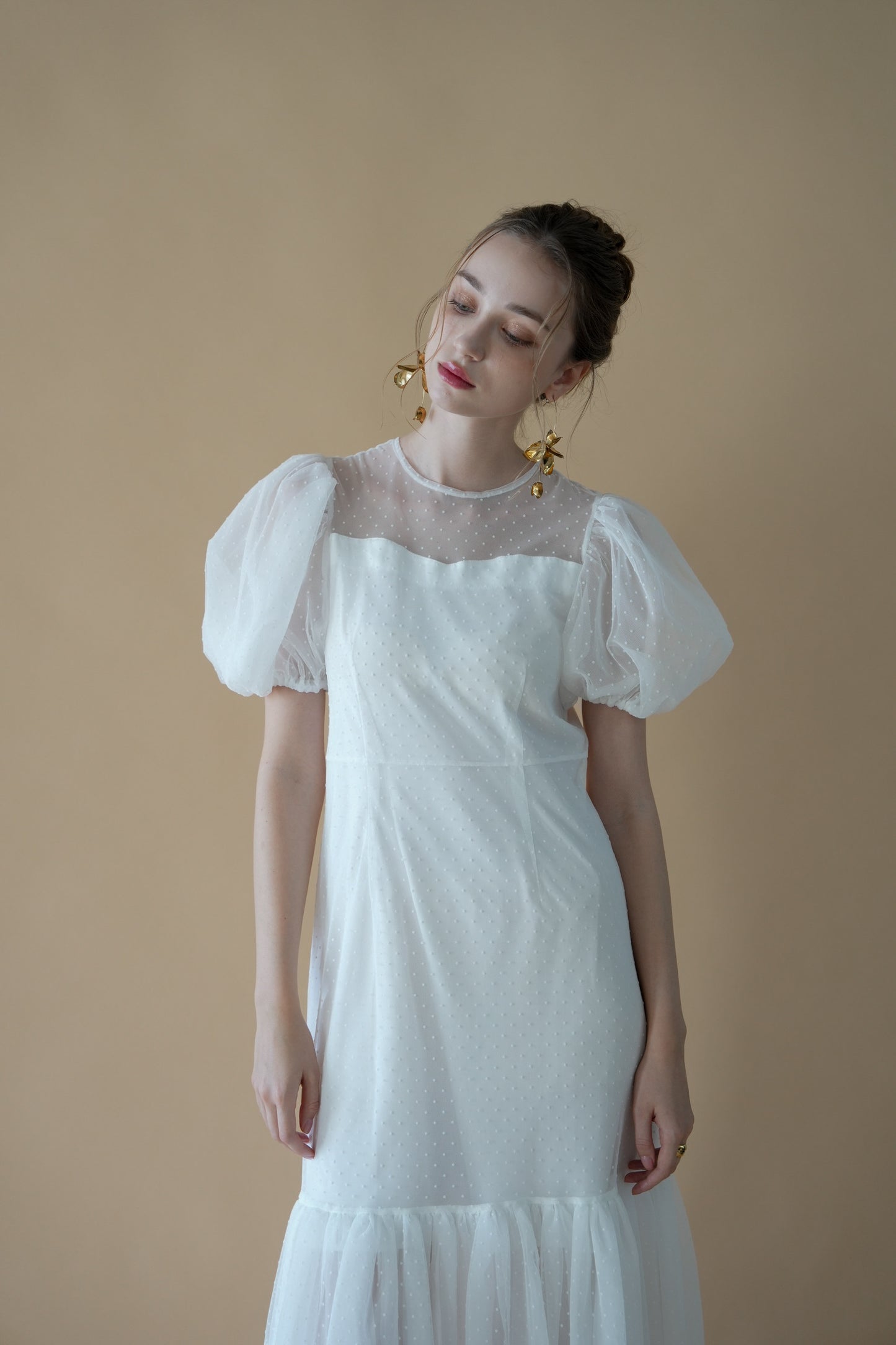 tulle dot mermaid dress