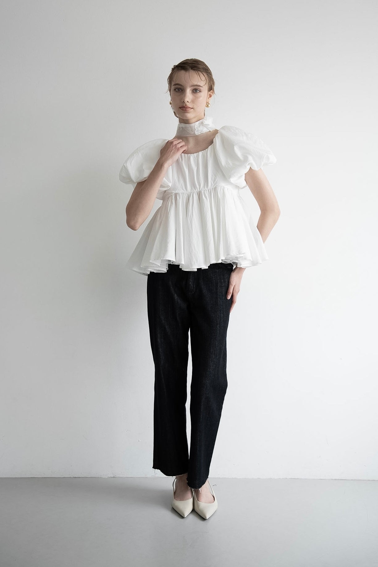 トップス acka balloon peplum tops balloon peplum tops – Acka online store