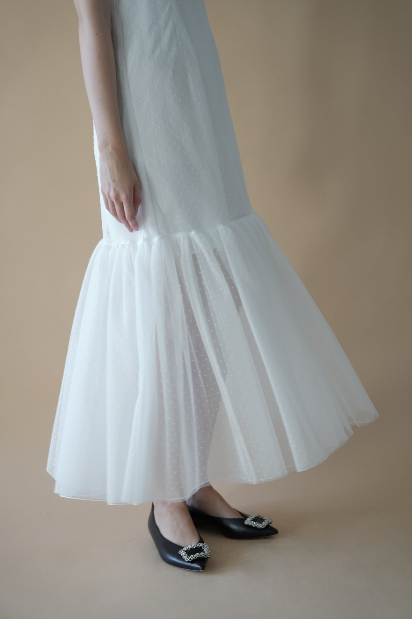 tulle dot mermaid dress