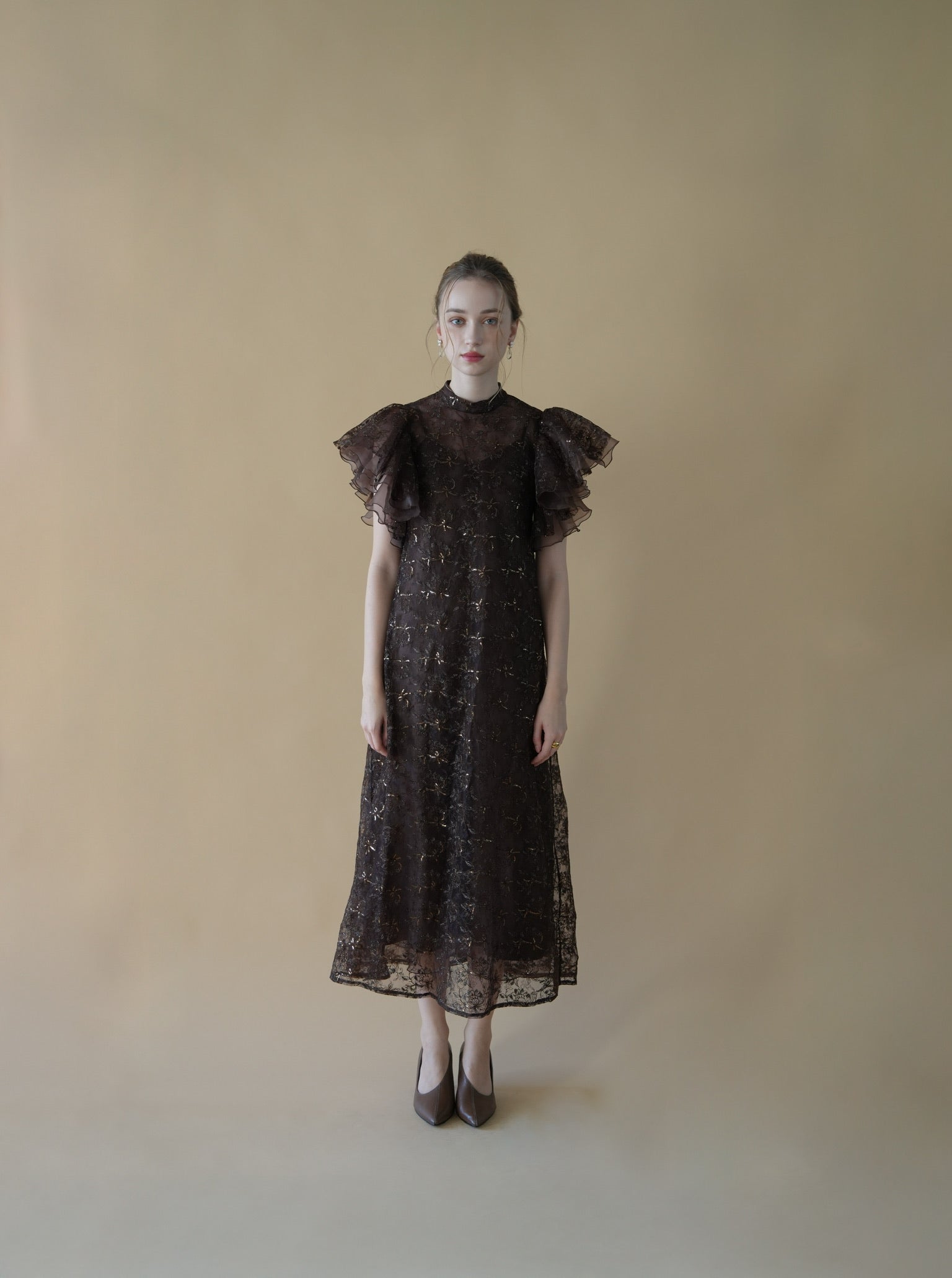 【美品】Acka.ドレス flower lace drape one-piece – Acka online store