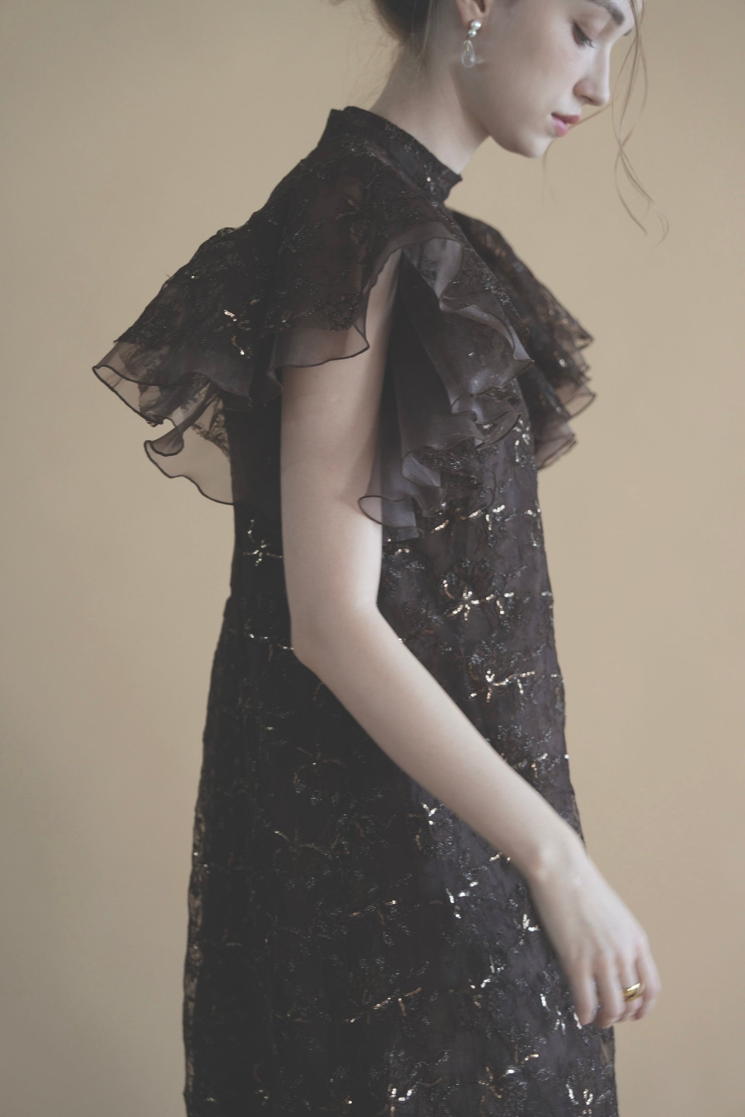 【美品】Acka.ドレス flower lace drape one-piece – Acka online store