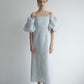 jacquard puff sleeve one-piece