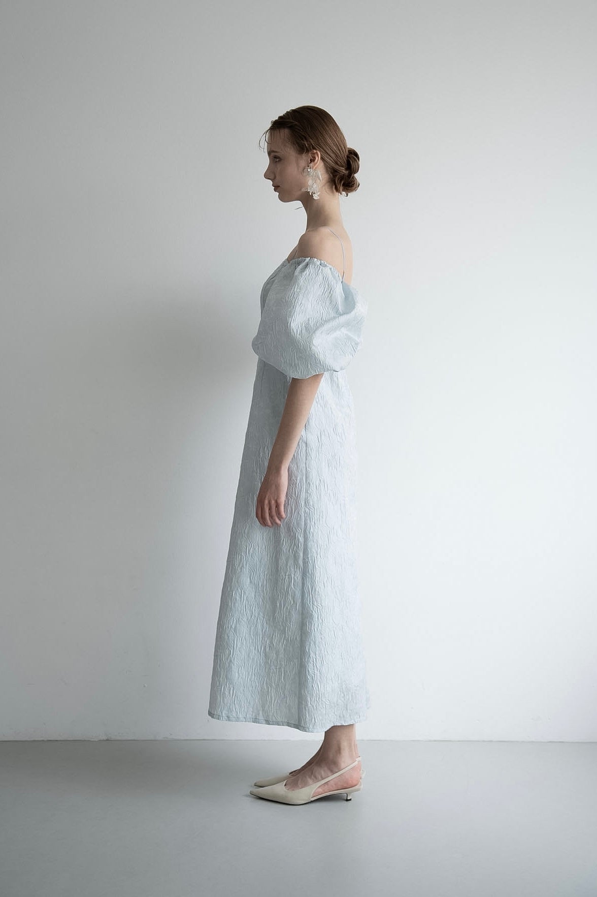jacquard puff sleeve one-piece – Acka online store