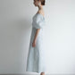 jacquard puff sleeve one-piece