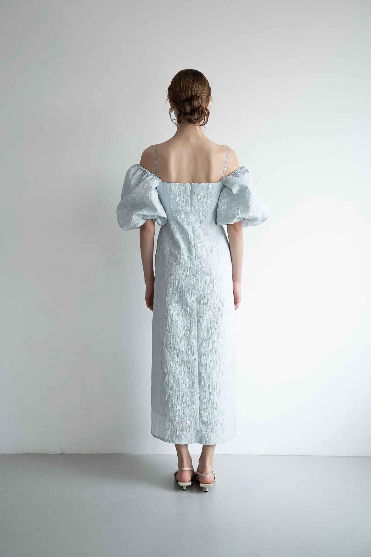 jacquard puff sleeve one-piece – Acka online store