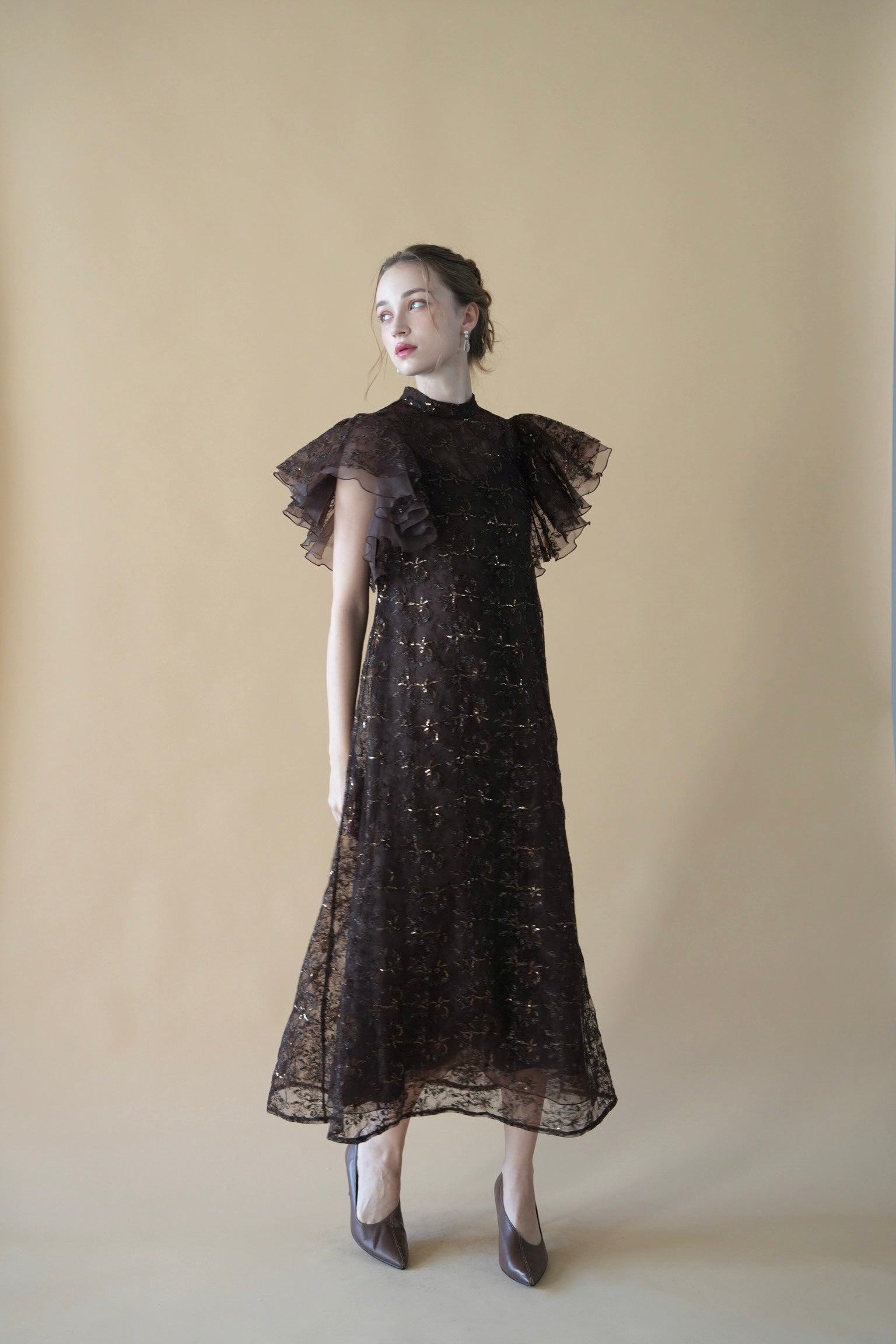 スーツ・フォーマル・ドレス acka. shimmery lace dress shimmery lace dress – Acka online store