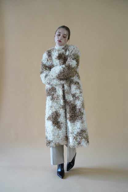 curly mix fur coat
