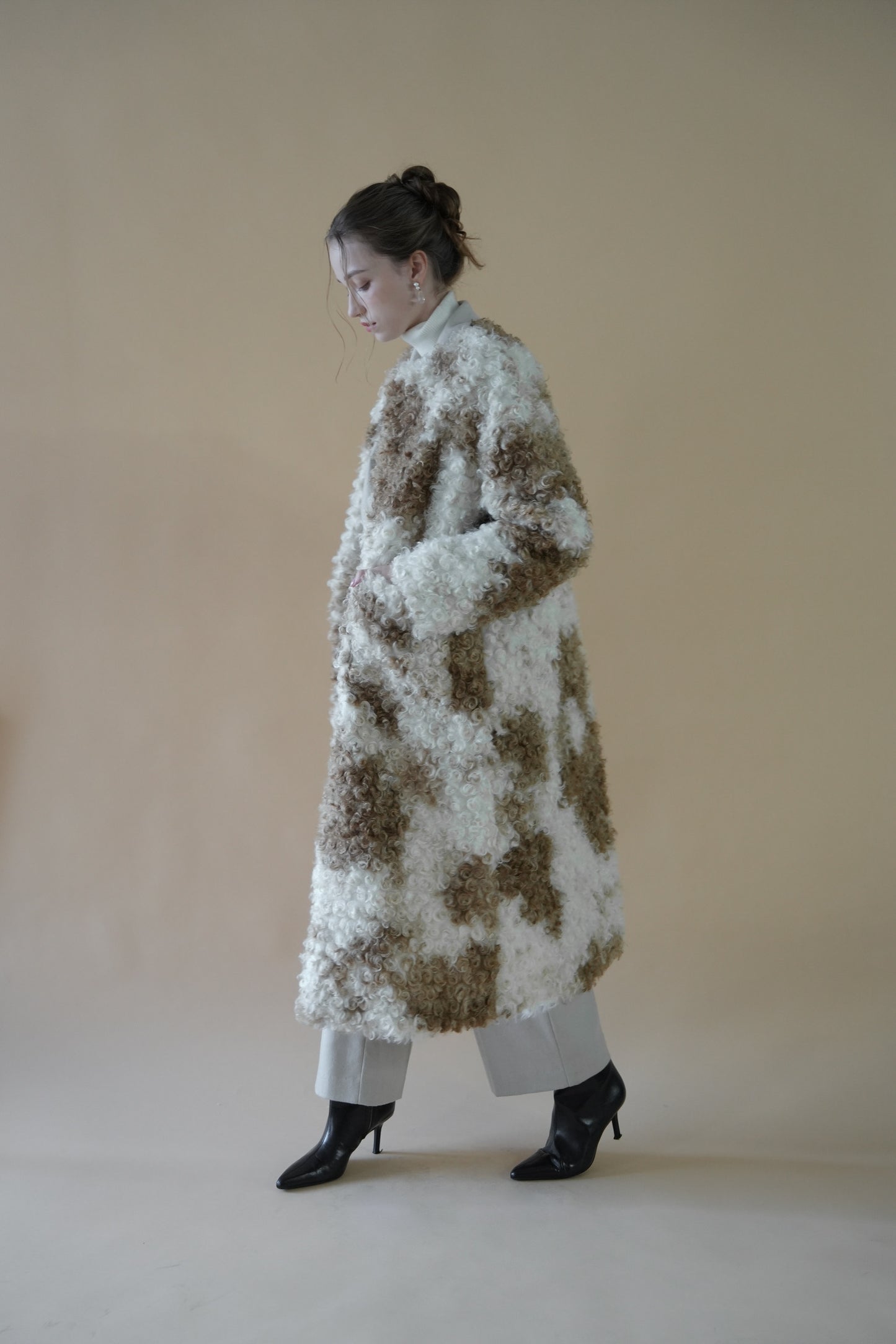 curly mix fur coat