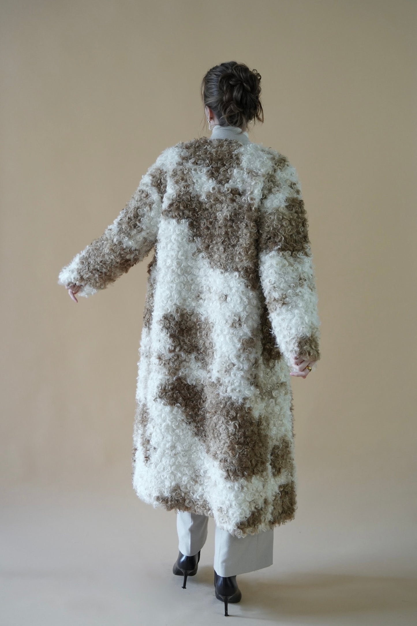 curly mix fur coat
