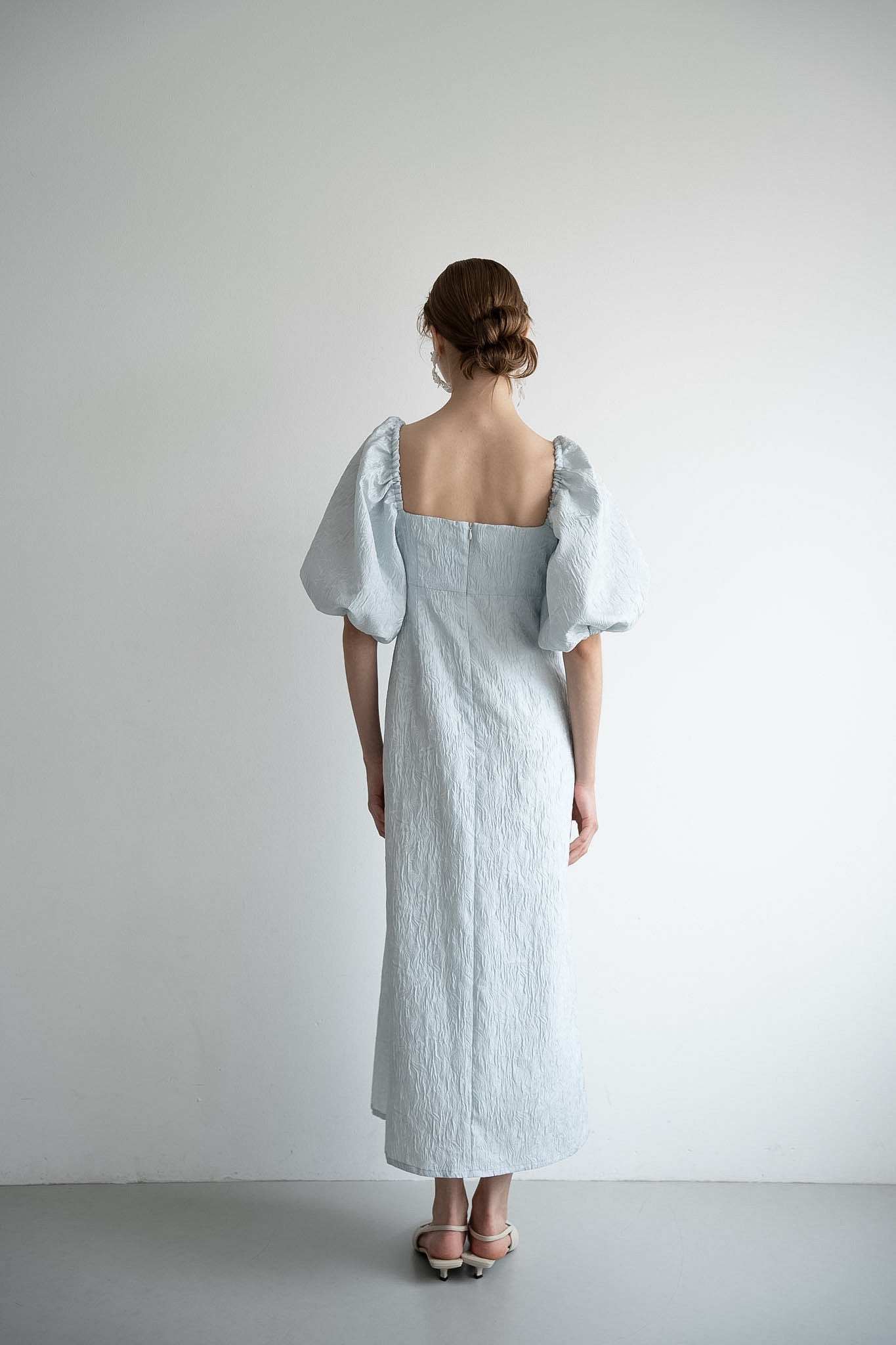jacquard puff sleeve one-piece – Acka online store