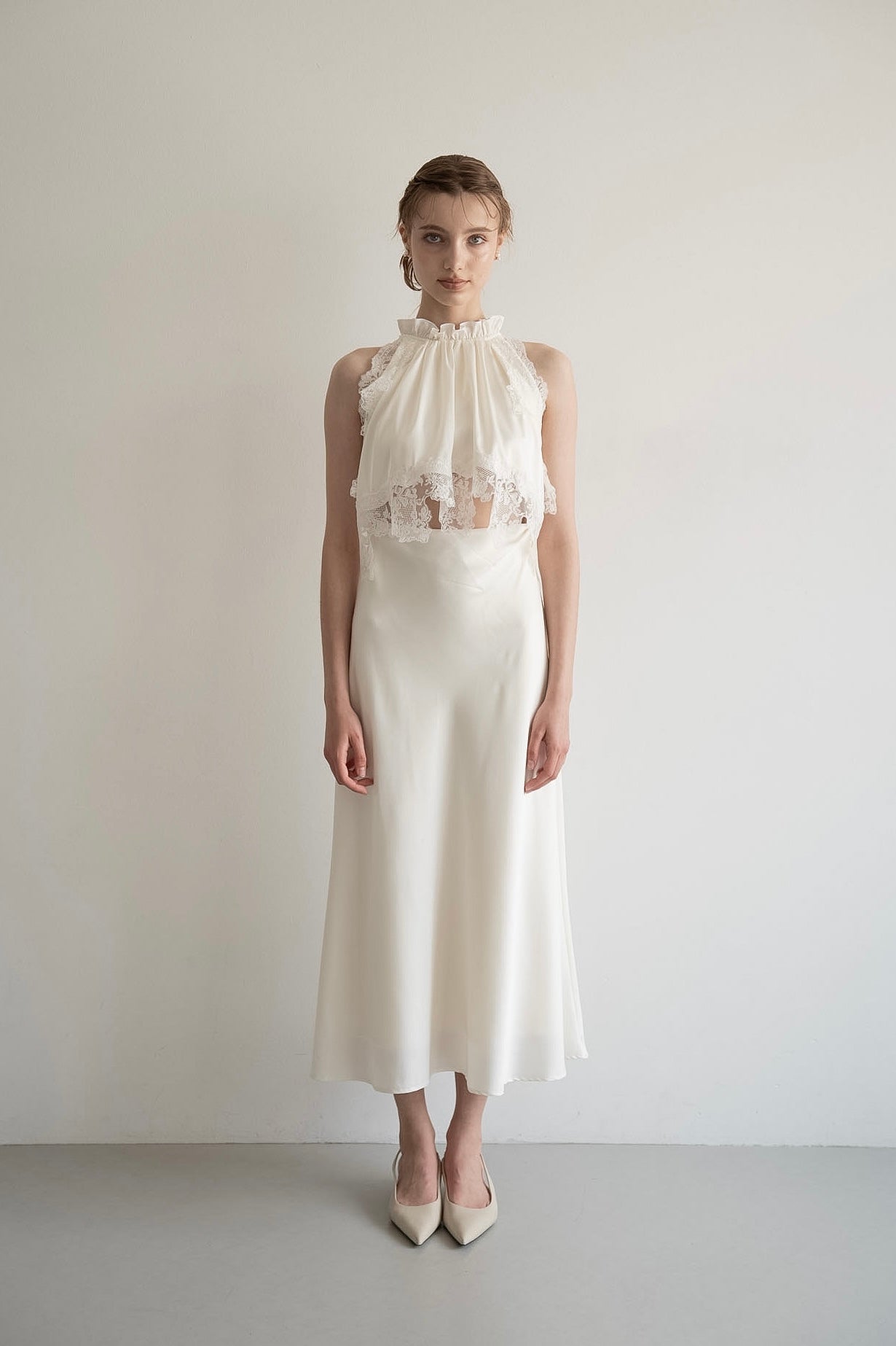 satin lace layer dress – Acka online store