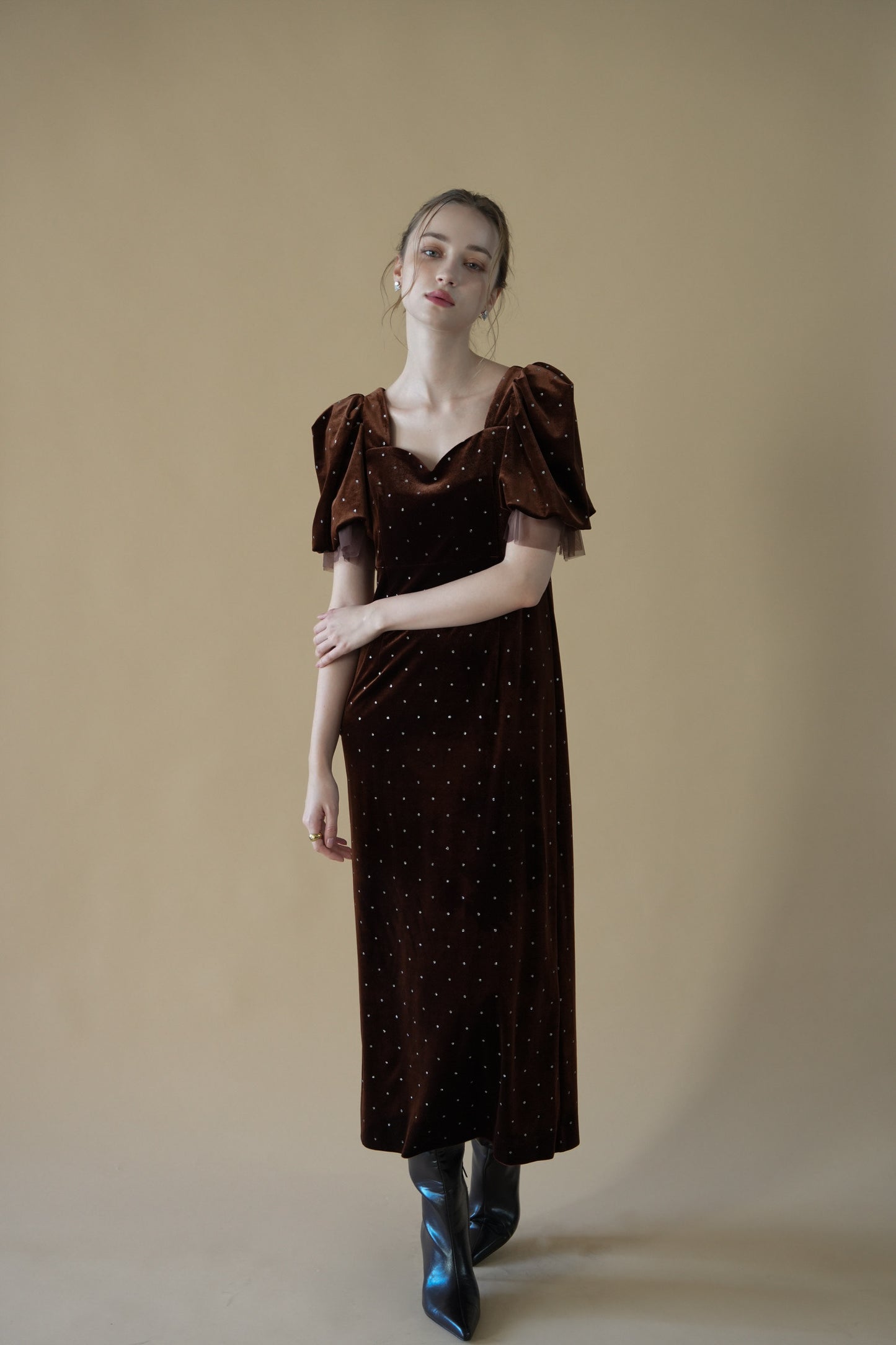 bijou dot velours dress