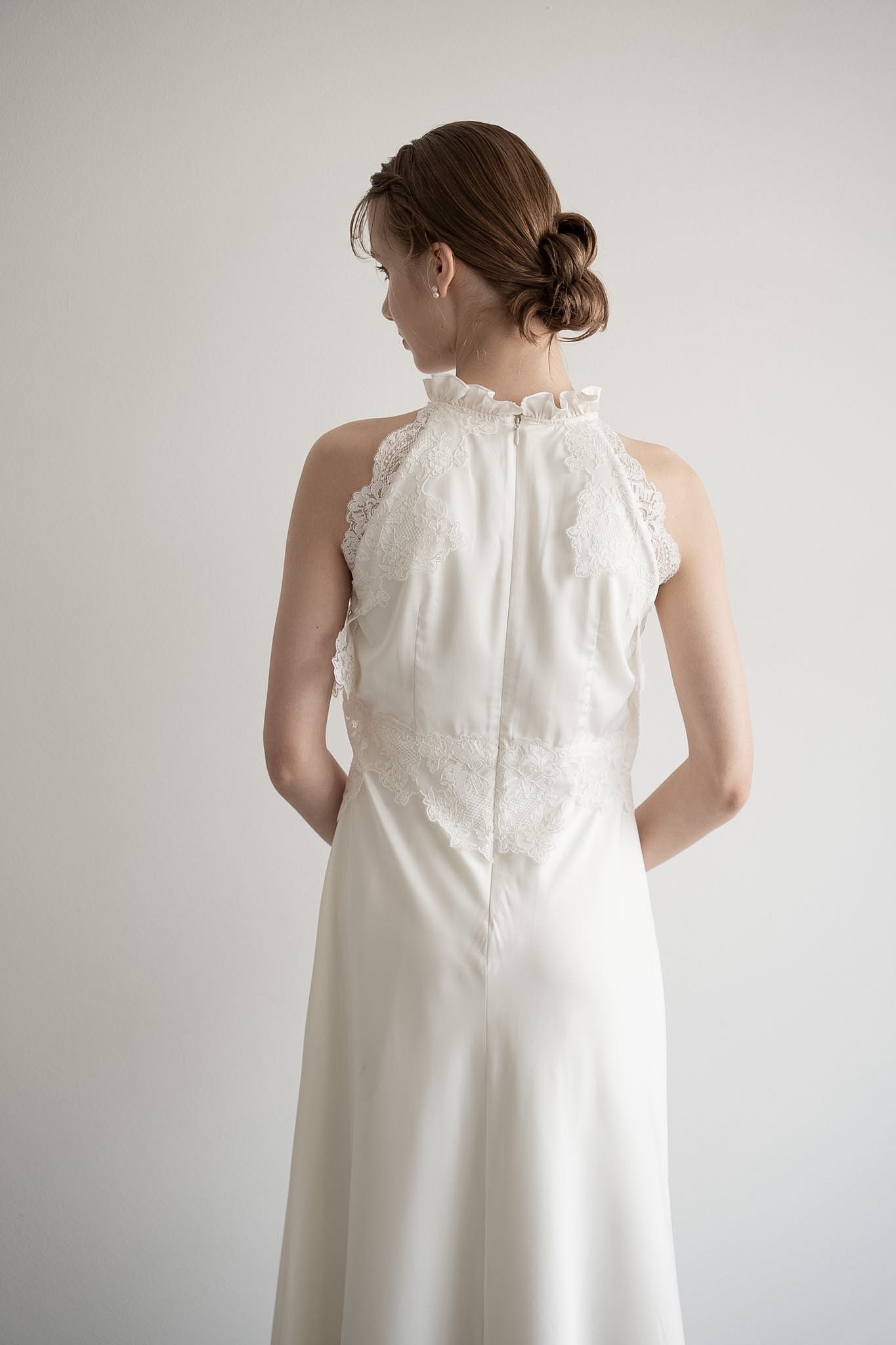 satin lace layer dress – Acka online store