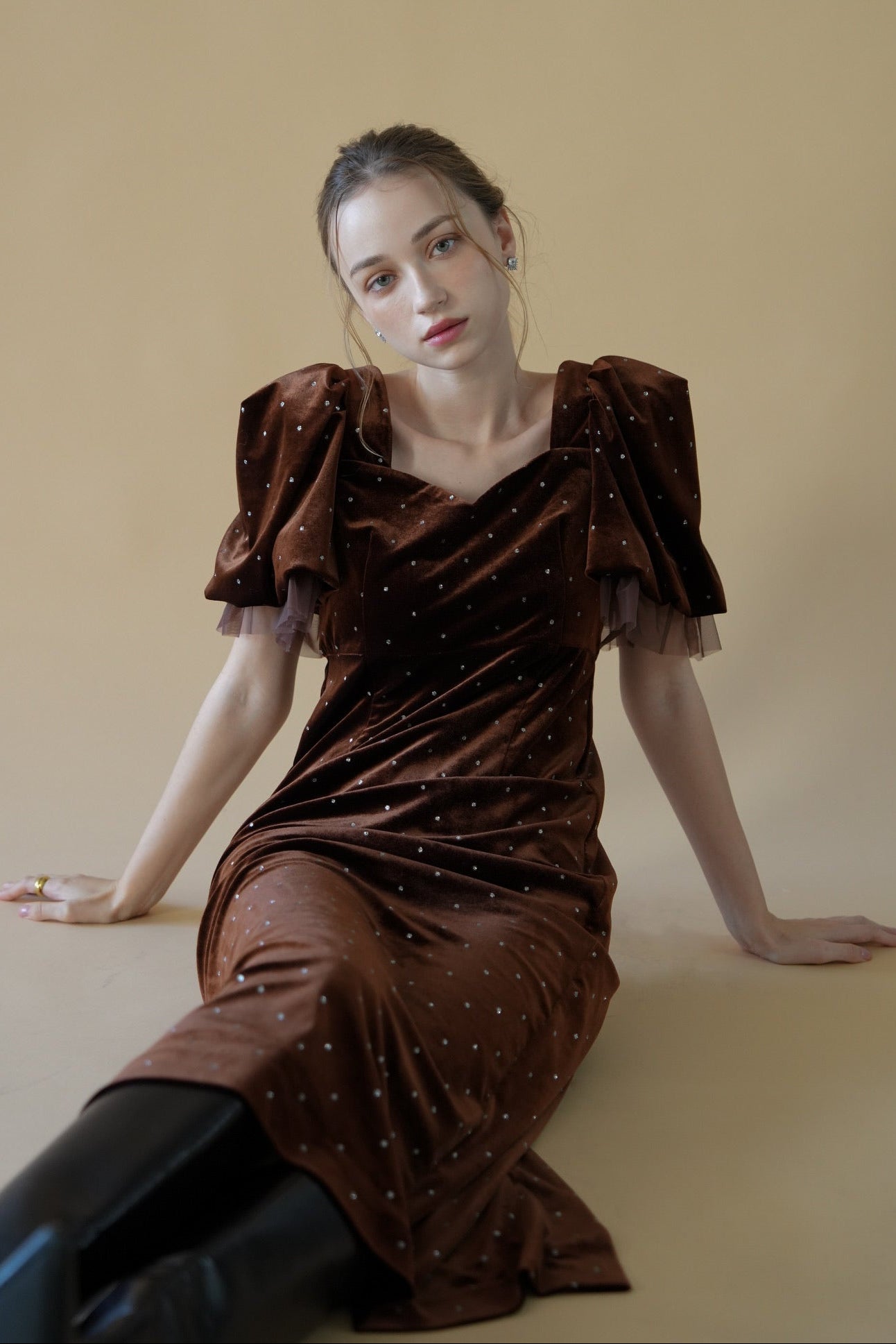 bijou dot velours dress