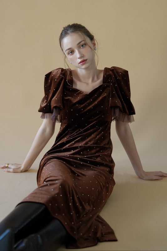 bijou dot velours dress