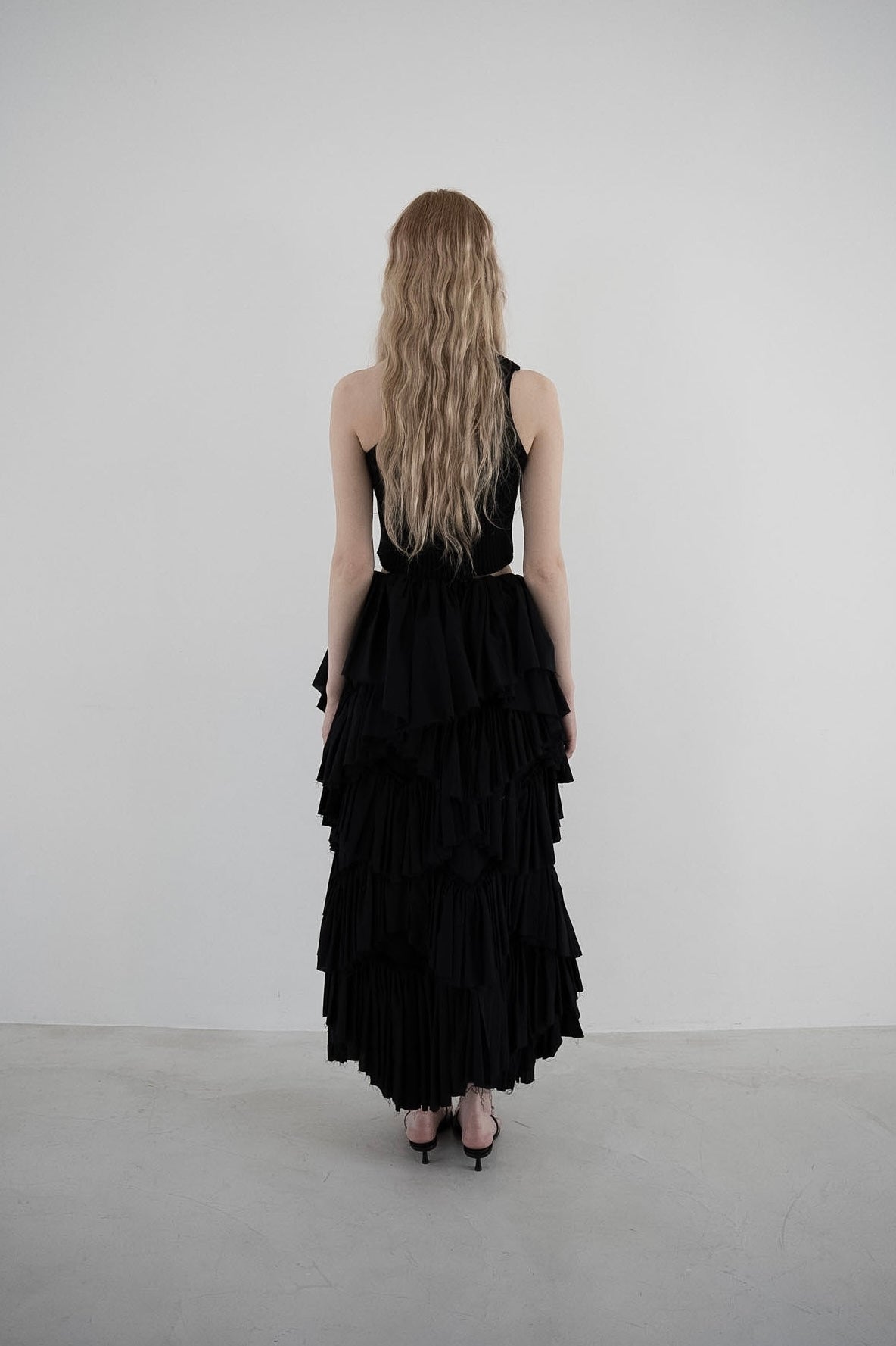 one shoulder rib knit