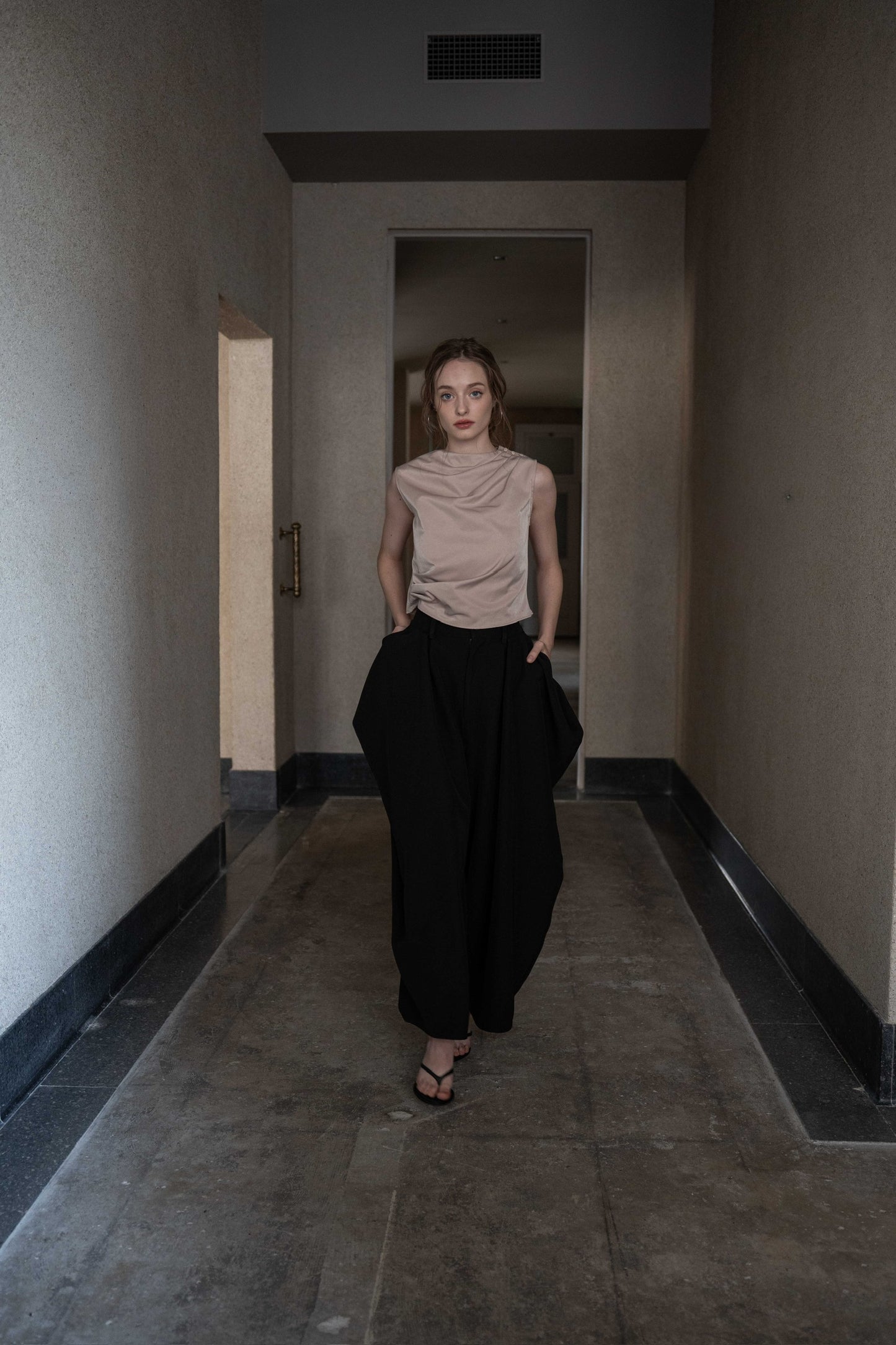 cocoon tuck pants