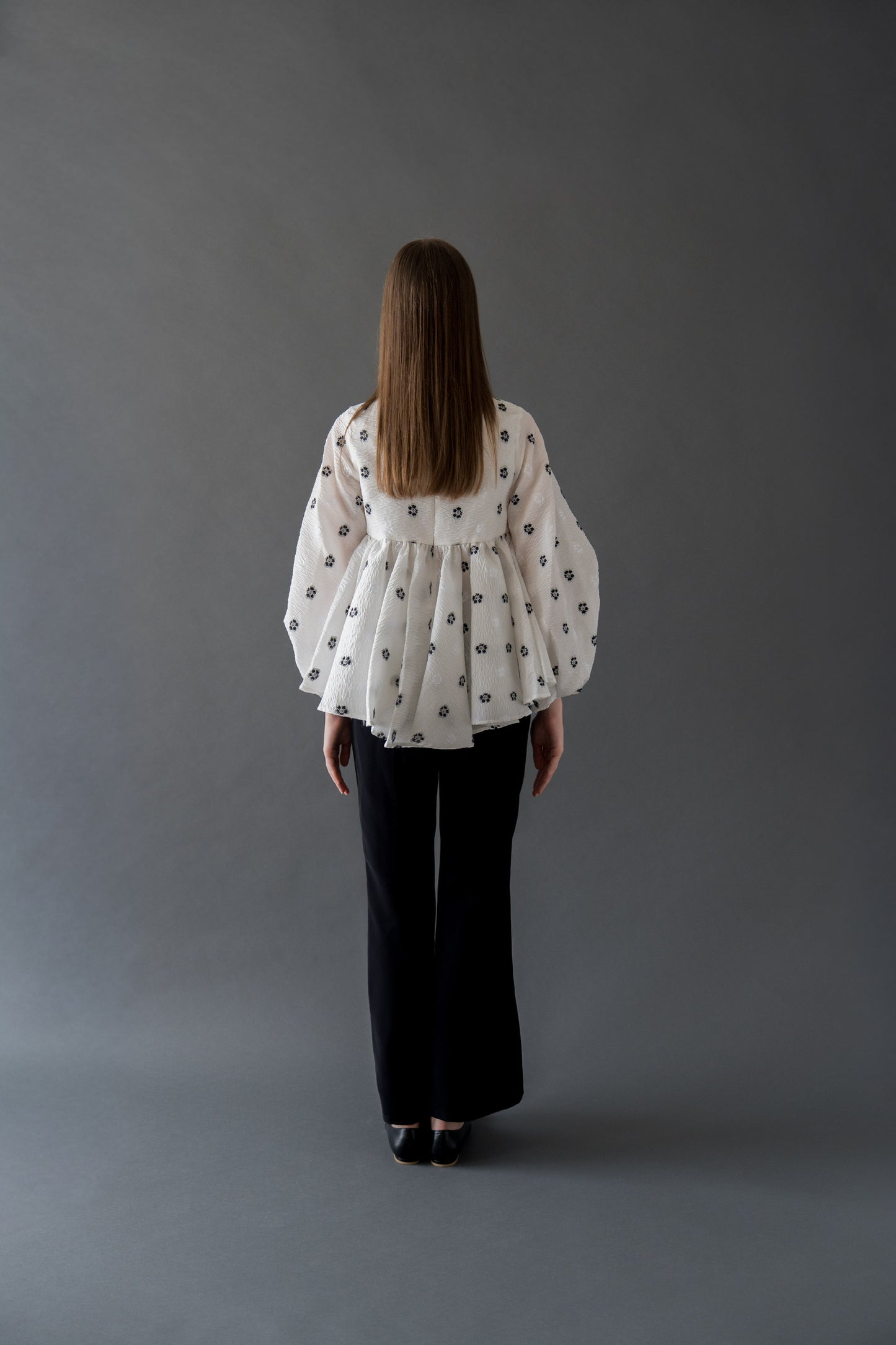 flower jacquard blouse