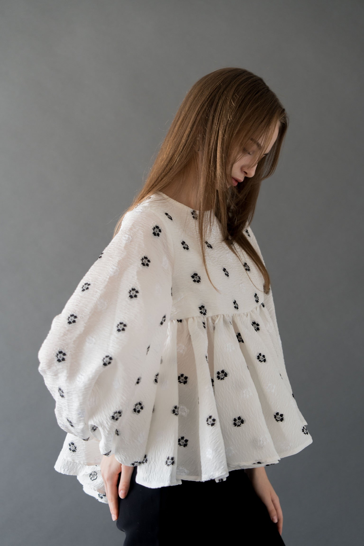 flower jacquard blouse – Acka online store