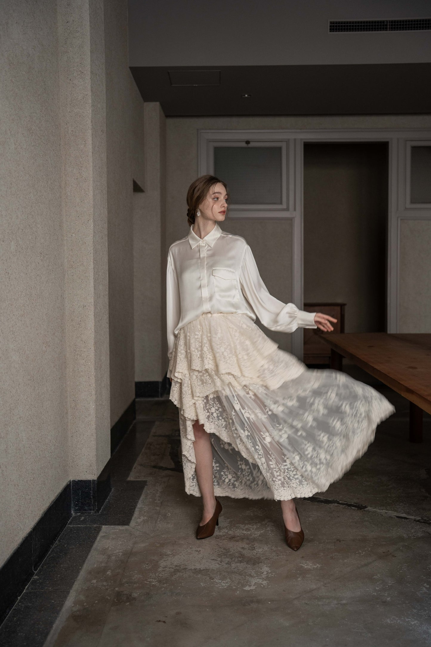 layered lace skirt