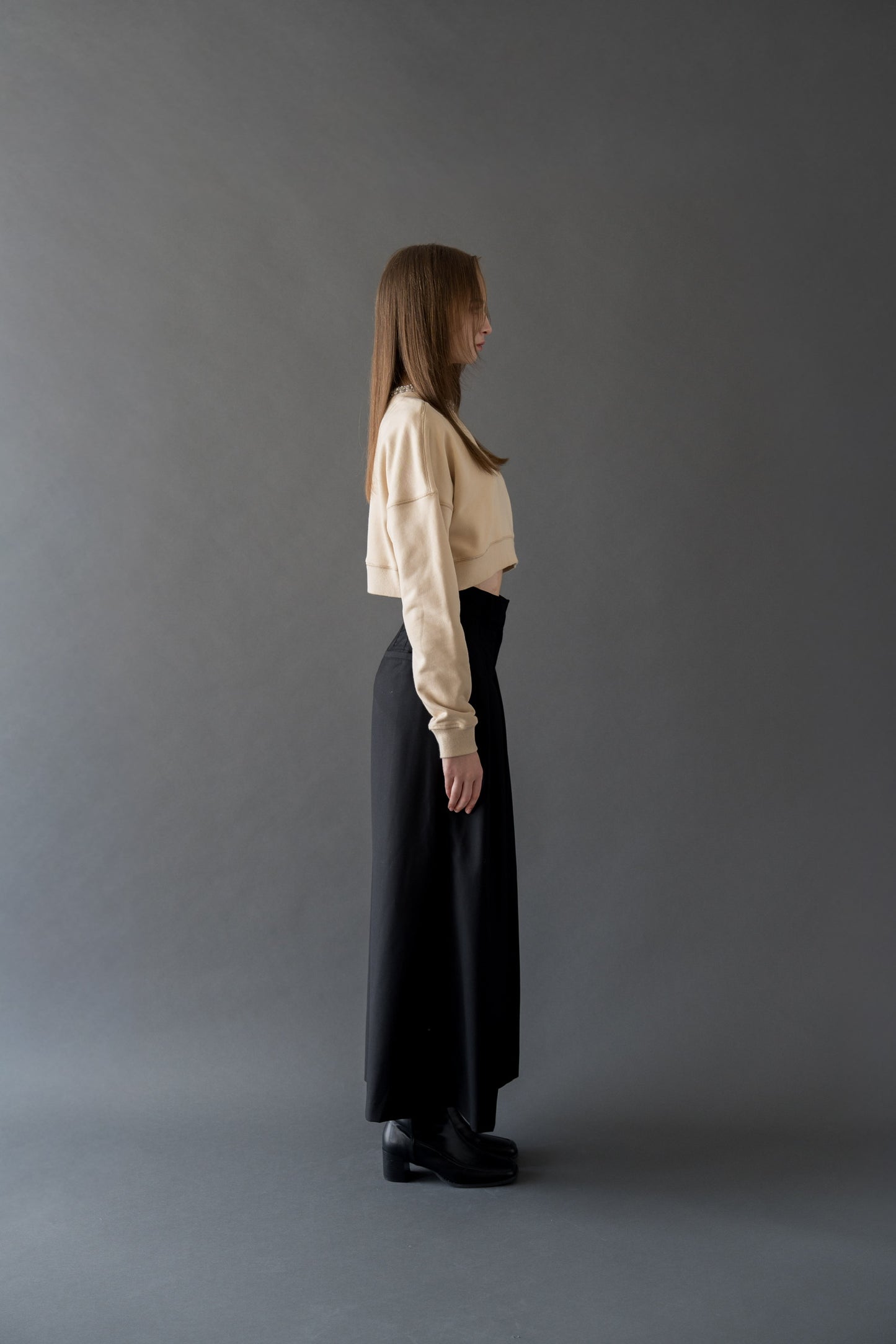 bijou neck cropped sweat