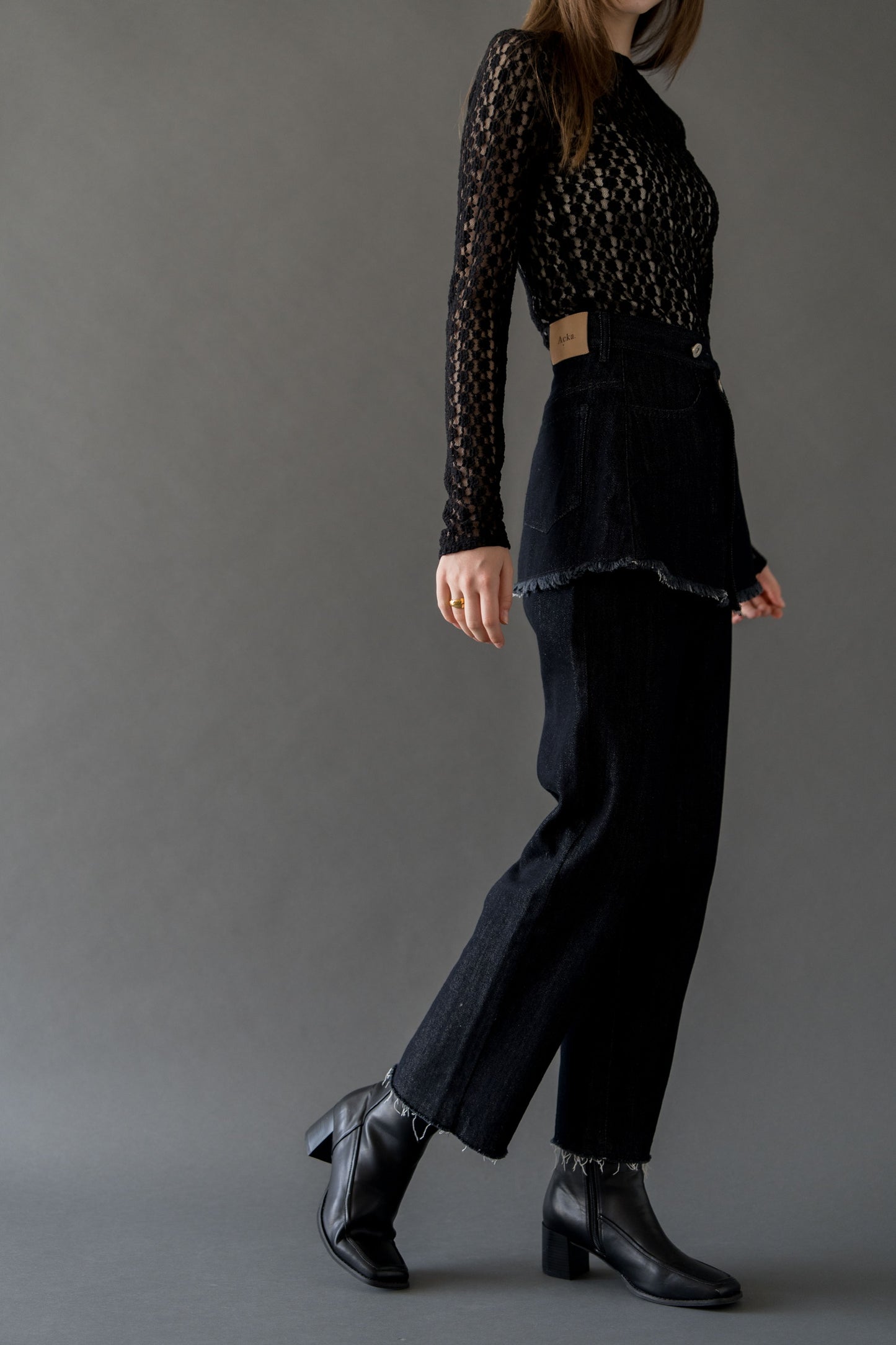 over skirt denim pants