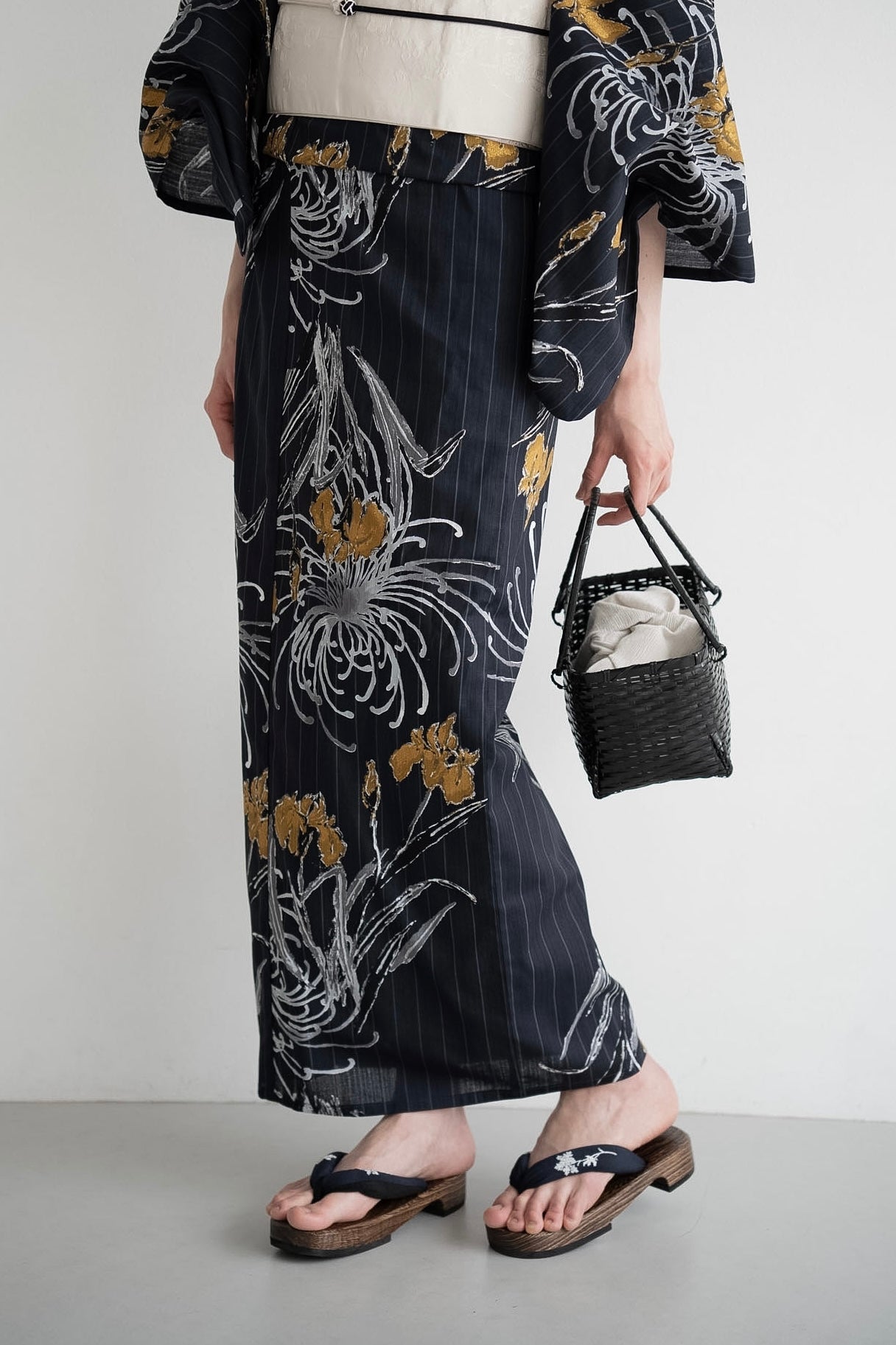 [Acka.×utatane]  菖蒲と糸菊 navy 浴衣4set