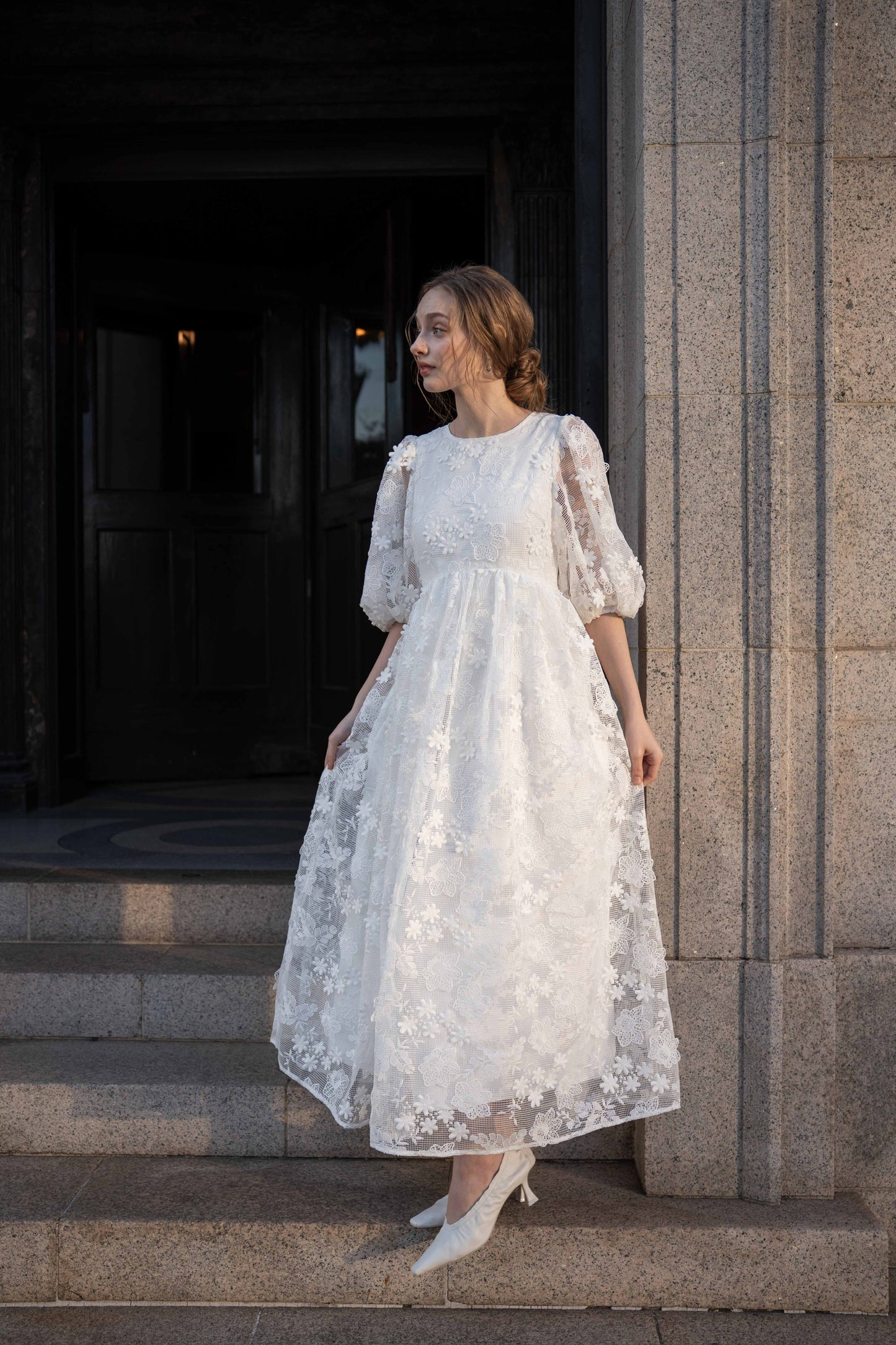 puff sleeve volume one-piece