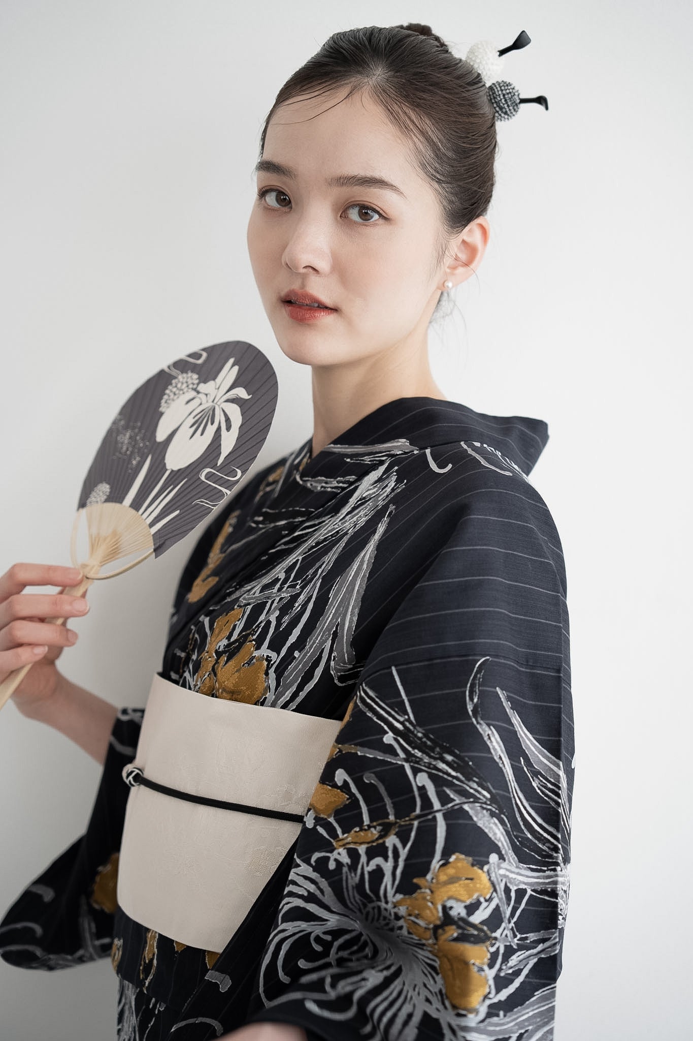 [Acka.×utatane]  菖蒲と糸菊 navy 浴衣4set