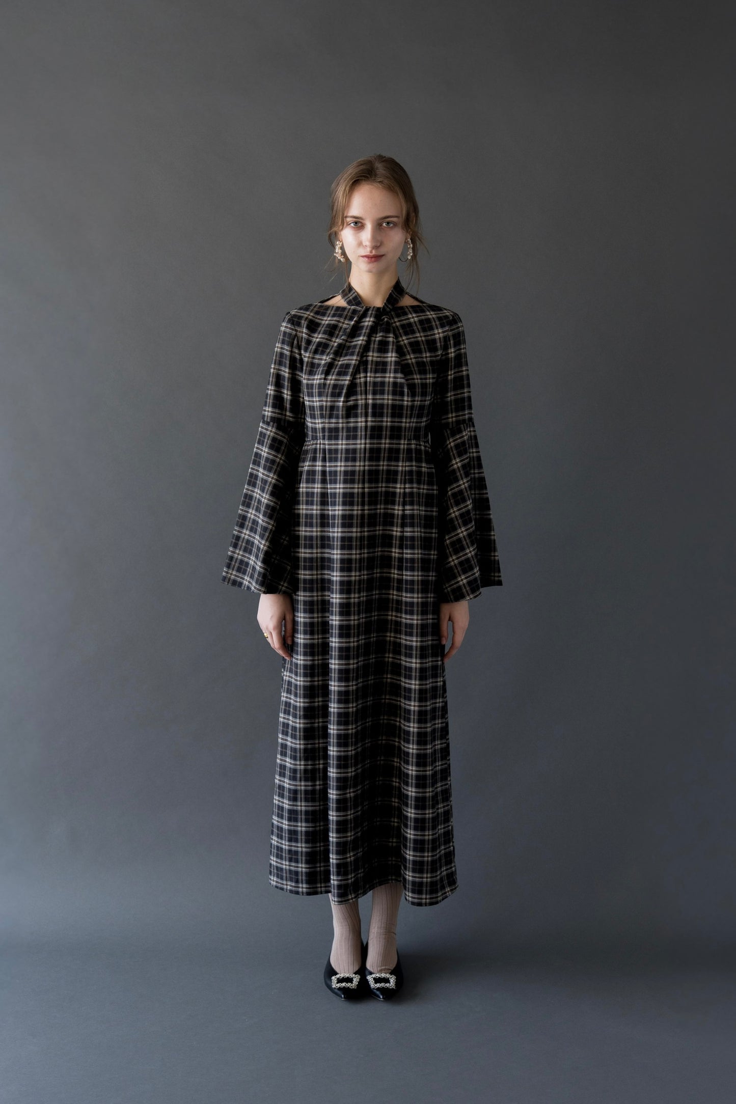 cross tuck check one-piece