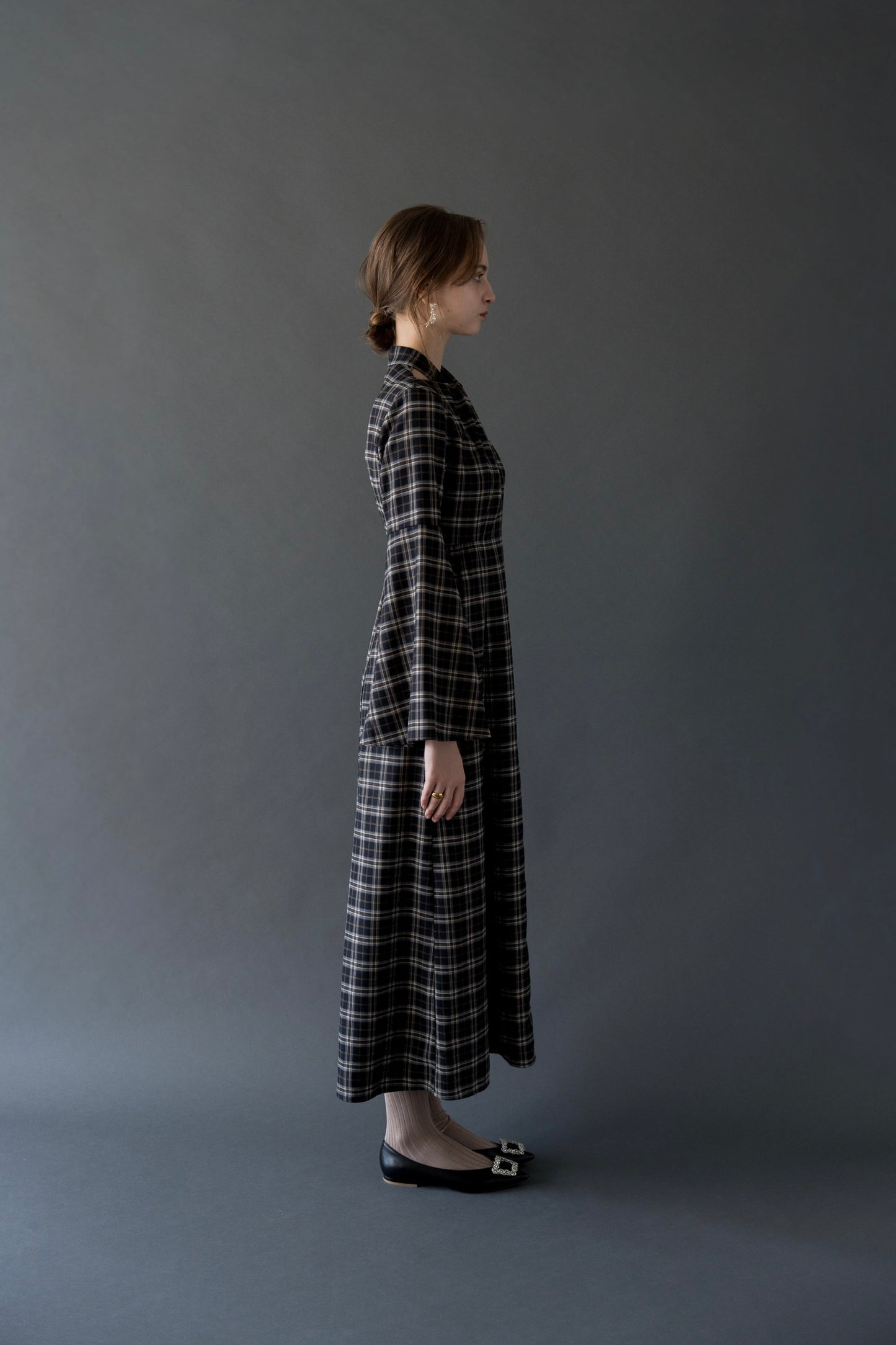 cross tuck check one-piece