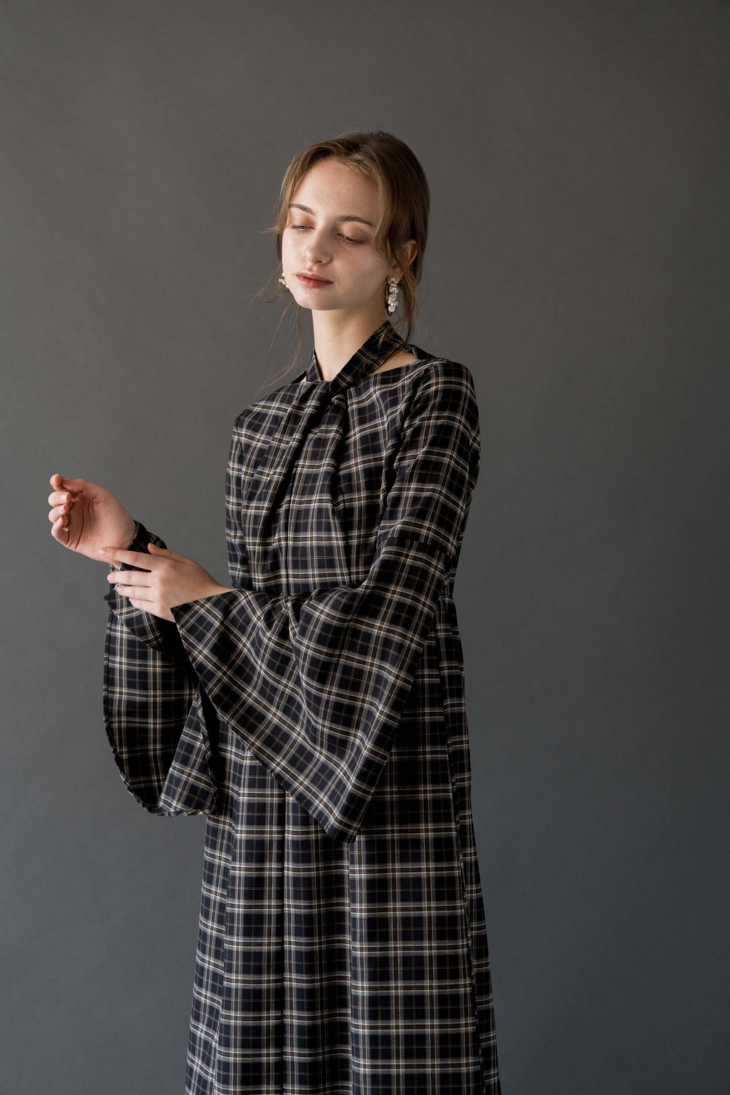 cross tuck check one-piece