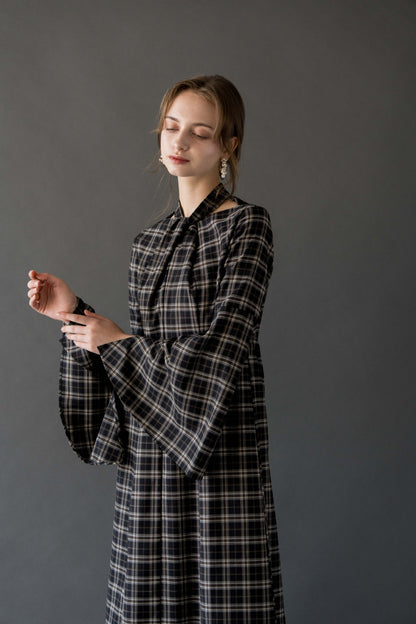 cross tuck check one-piece