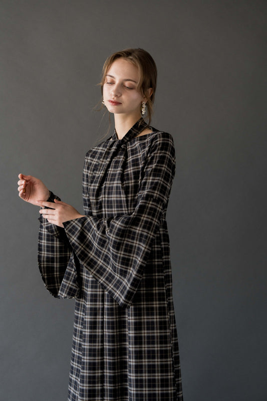 cross tuck check one-piece