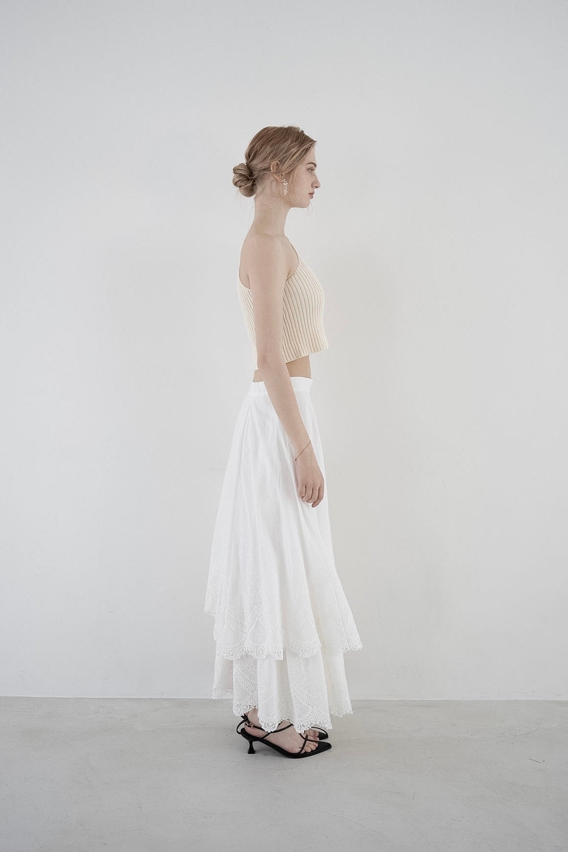 one shoulder rib knit