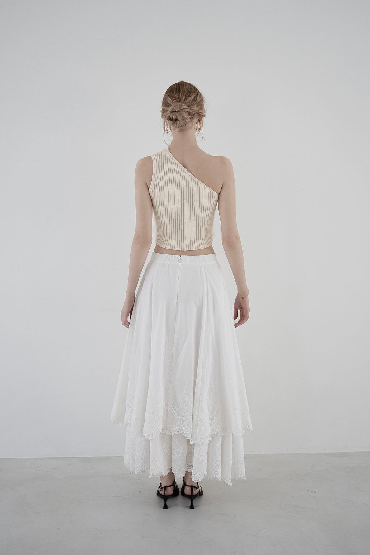 one shoulder rib knit