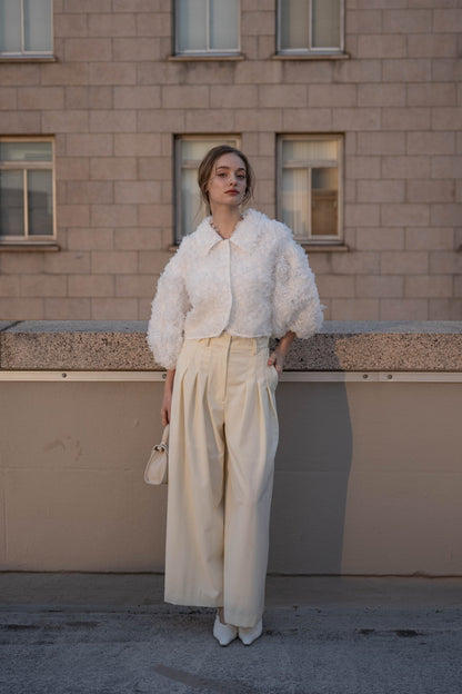 flower tulle blouson