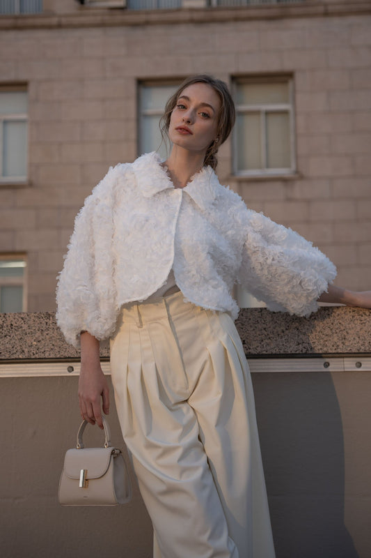 flower tulle blouson