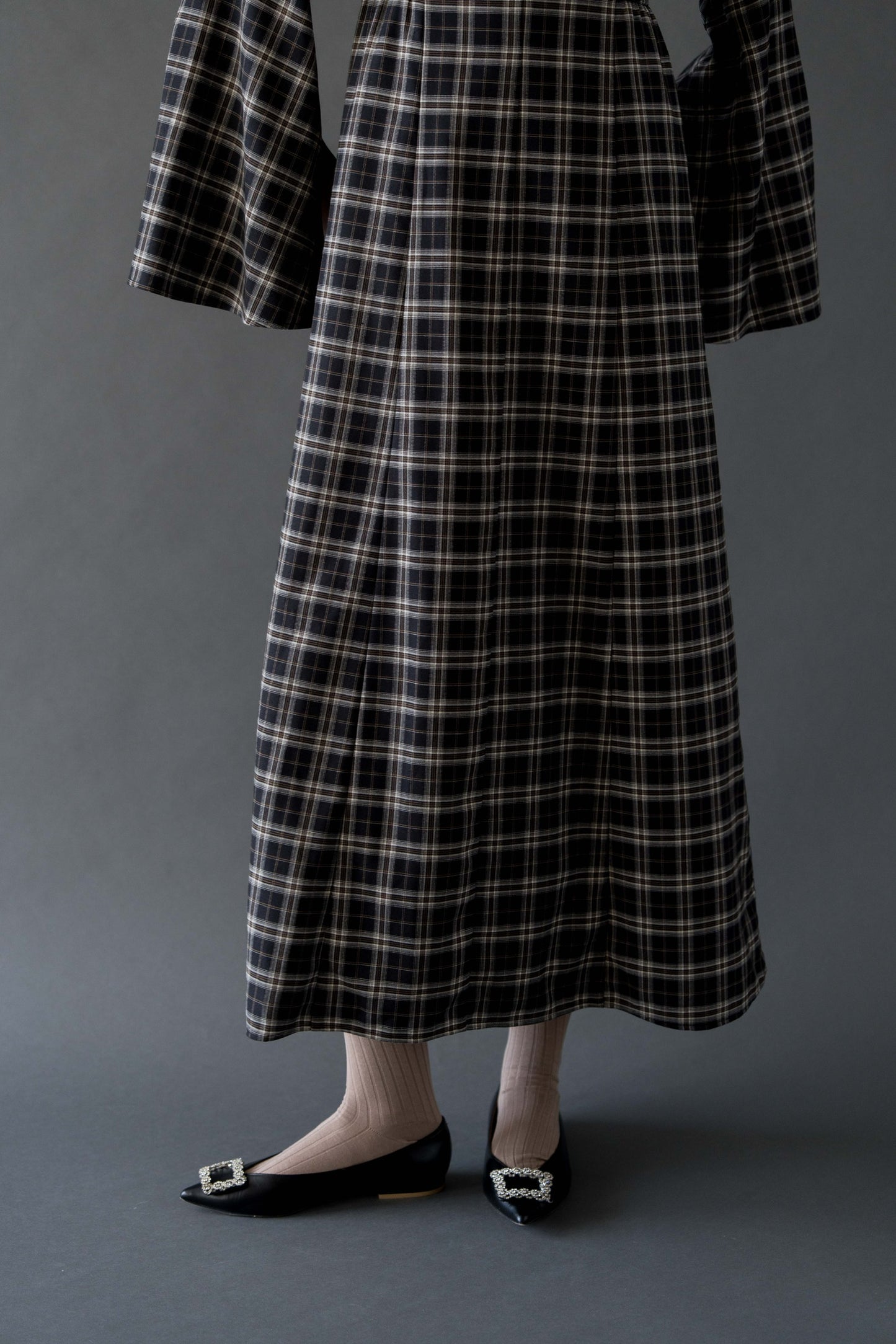 cross tuck check one-piece